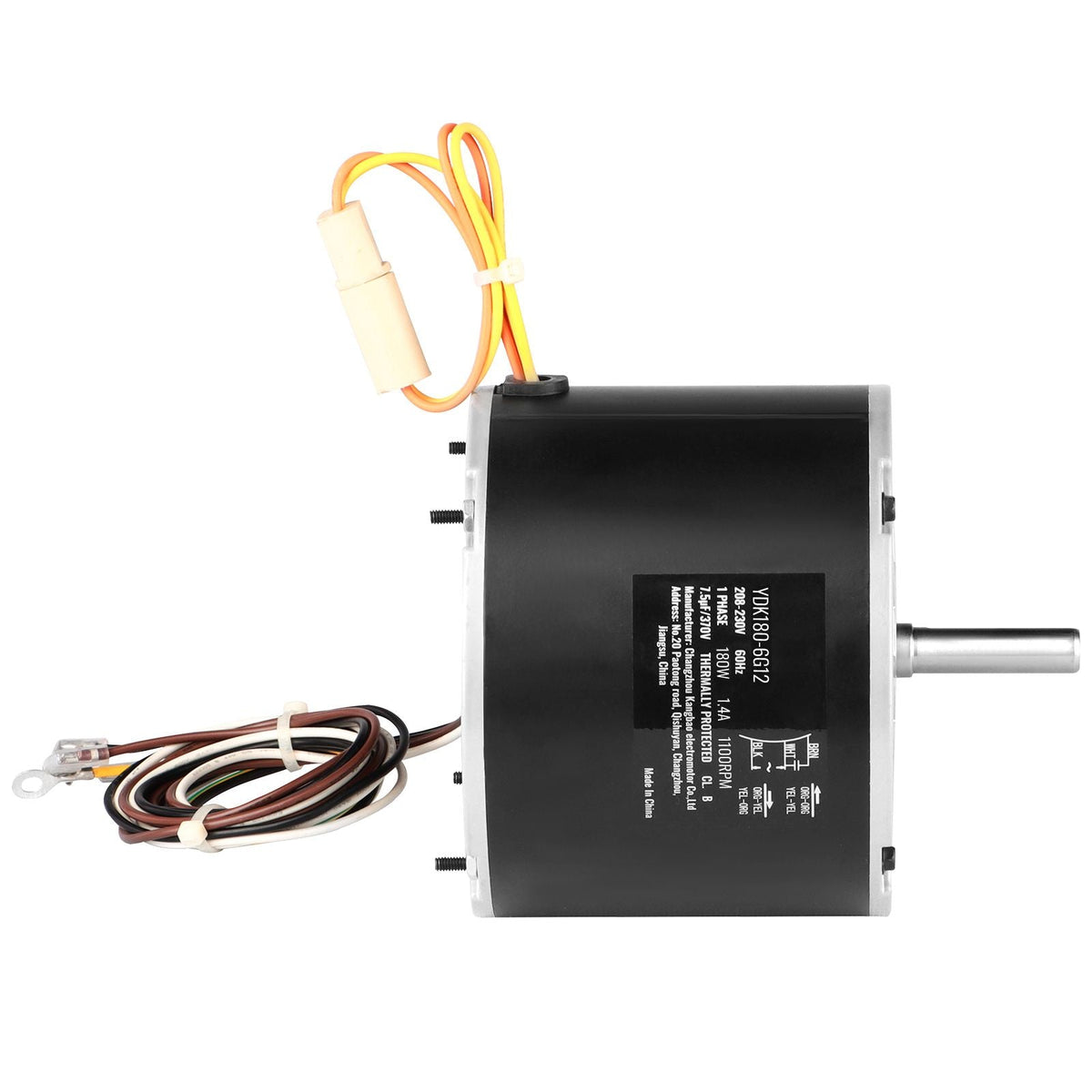 Condenser Fan Motor 5KCP39EGS070S, 5KCP39EGY823S, 1/4 HP 208-230V, 1100RPM, OEM Standard Upgraded Replacement Condenser Motor Reversible Rotating, Explosion-proof CBB65 5μF/370V Capacitor