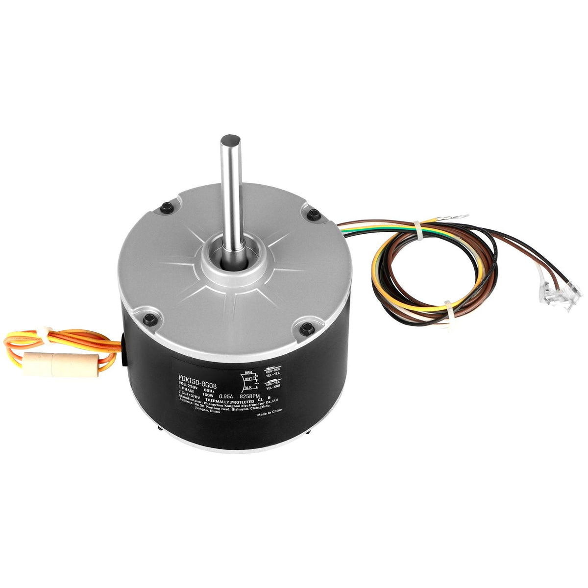 Condenser Fan Motor 5KCP39GFS166S, 3S003, 1/5 HP 208-230V, 825RPM, OEM Standard Upgraded Replacement Condenser Motor Reversible Rotating, Explosion-proof CBB65 7.5μF/370V Capacitor