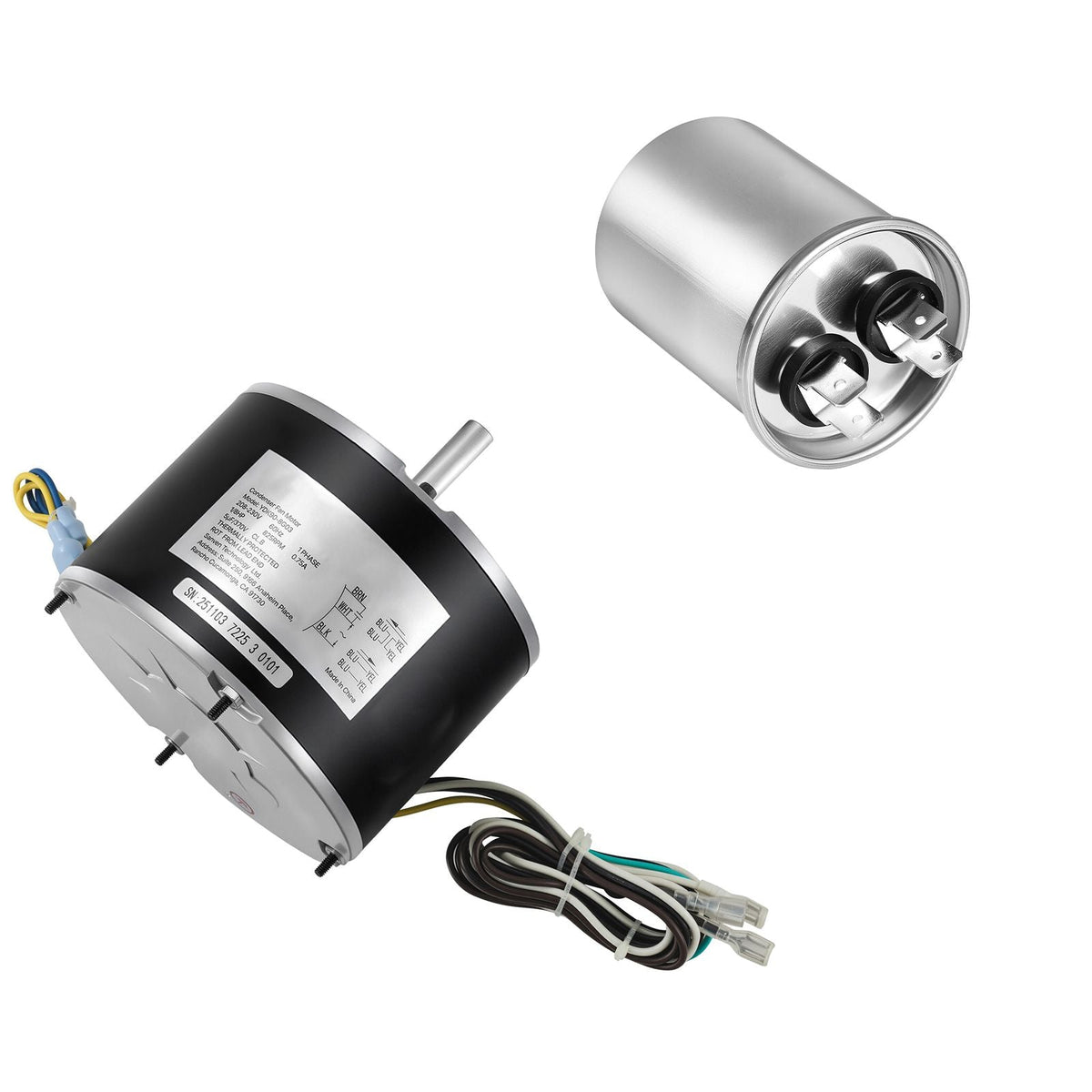 Condenser Fan Motor with Capacitor, 1/8HP 825RPM 208-230V, Replacement for GE Genteq Carrier Bryant Payne 5KCP39KFUA99S D159176P01 X70370245010 X70370245-01 5KCP39GGV570S