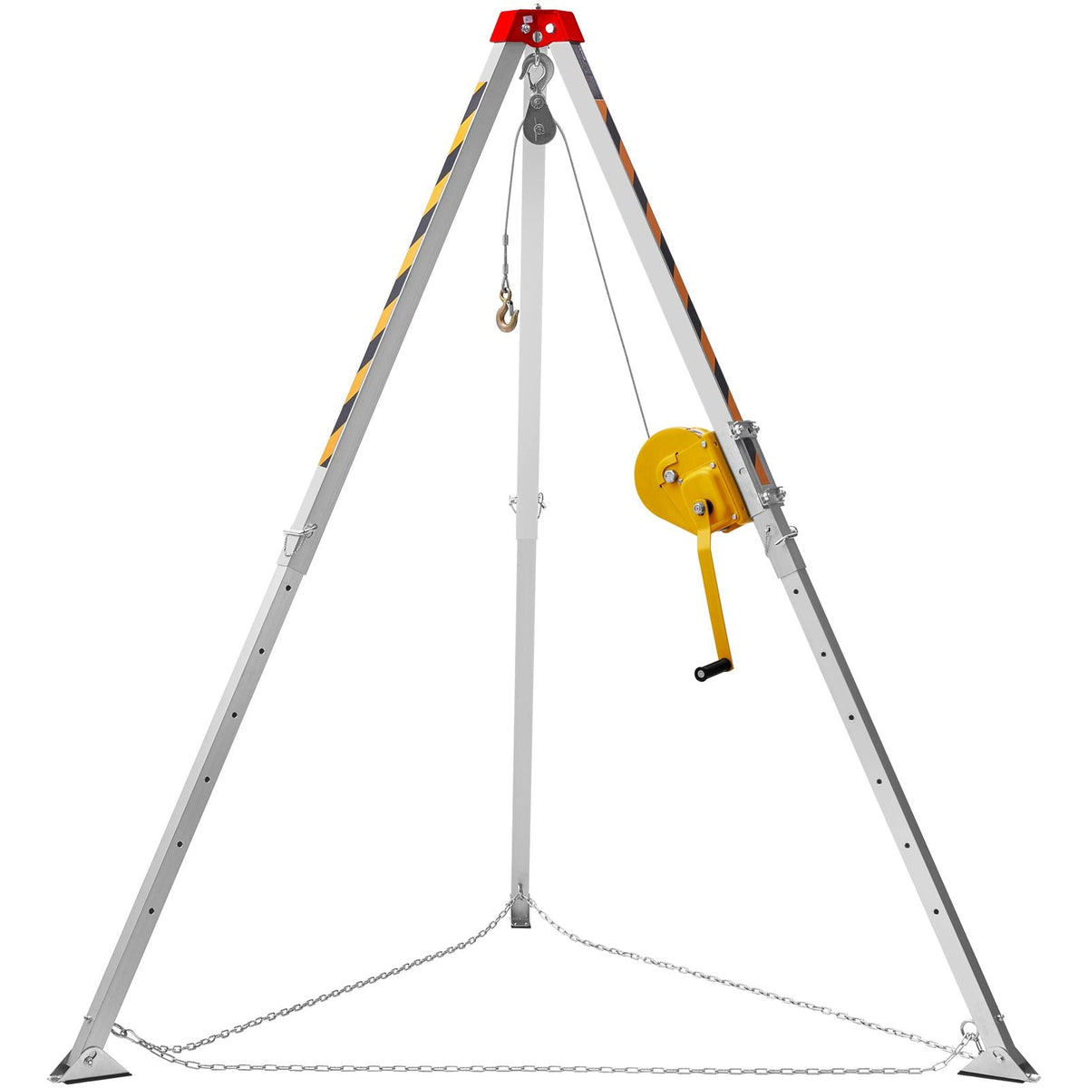 Confined Space Tripod Kit, Confined Space Tripod 7' Legs and 98' Cable, Confined Space Rescue Tripod 32.8' Fall Protection, 1800 lbs Winch, Harness, Storage Bag