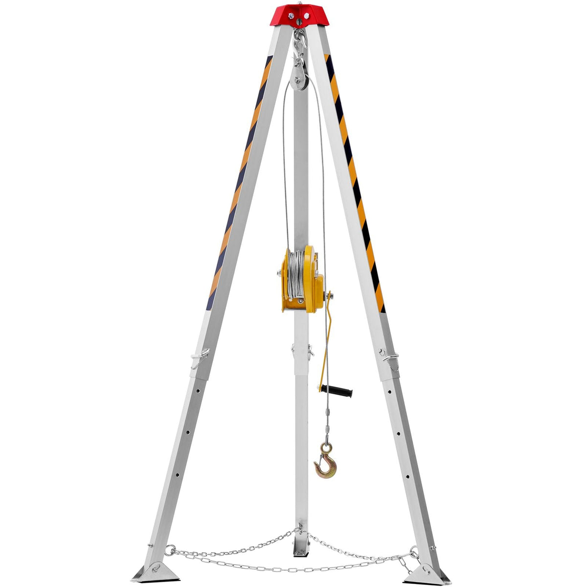Confined Space Tripod Kit, Confined Space Tripod 7' Legs and 98' Cable, Confined Space Rescue Tripod 32.8' Fall Protection, 1800 lbs Winch, Harness, Storage Bag