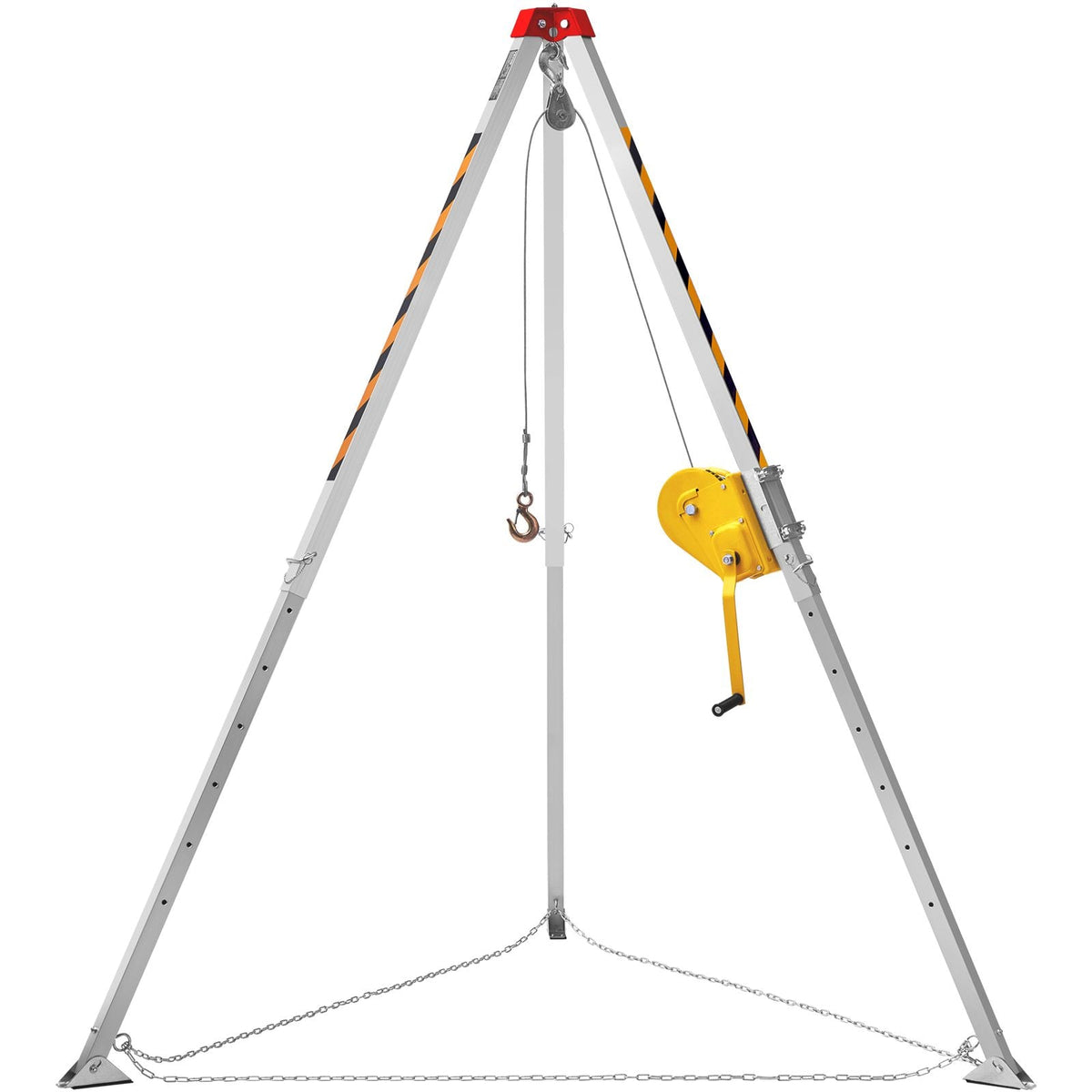 Confined Space Tripod Kit, Confined Space Tripod 8' Legs and 98' Cable, Confined Space Rescue Tripod 32.8' Fall Protection, 2600 lbs Winch, Harness, Storage Bag