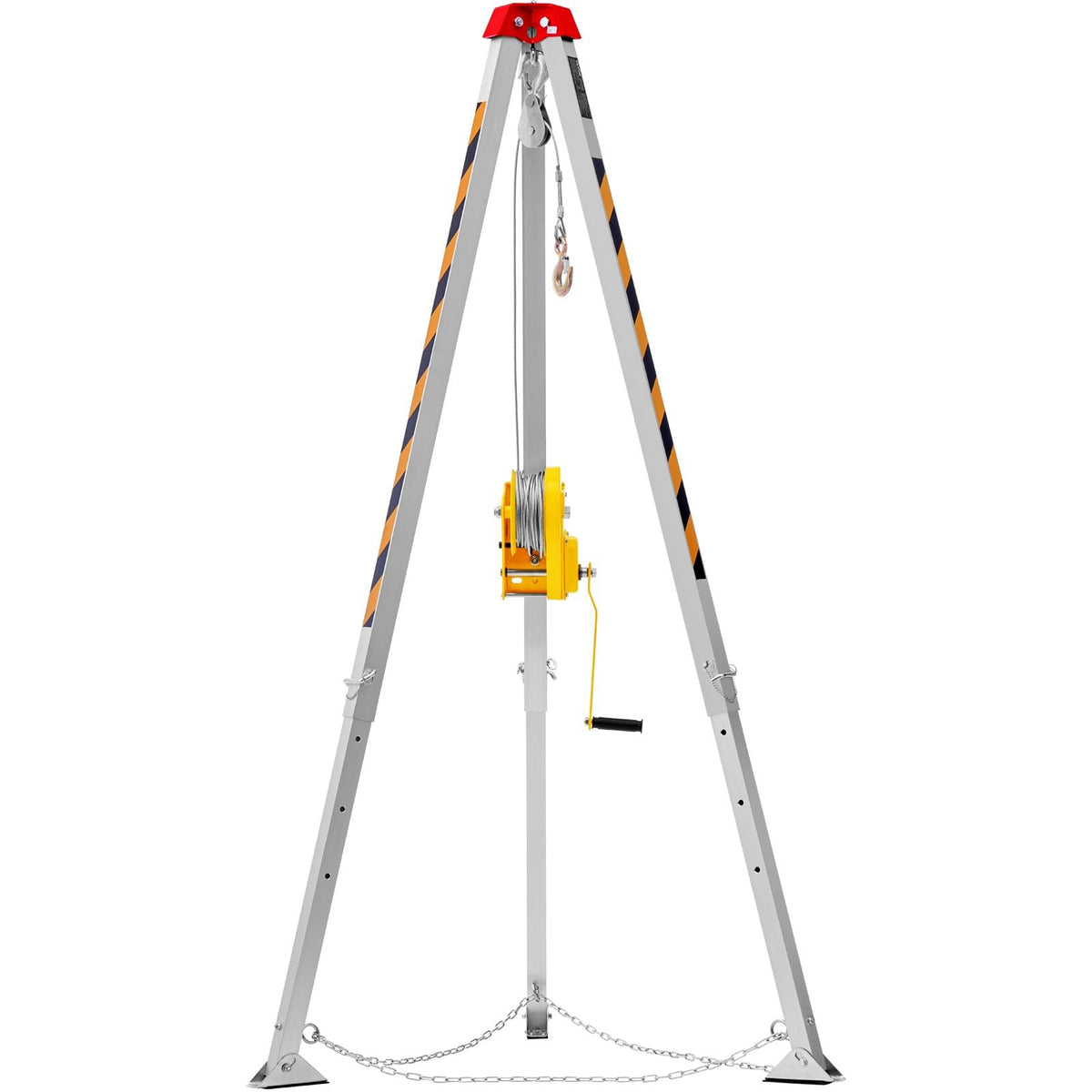Confined Space Tripod Kit, Confined Space Tripod 8' Legs and 98' Cable, Confined Space Rescue Tripod 32.8' Fall Protection, 2600 lbs Winch, Harness, Storage Bag