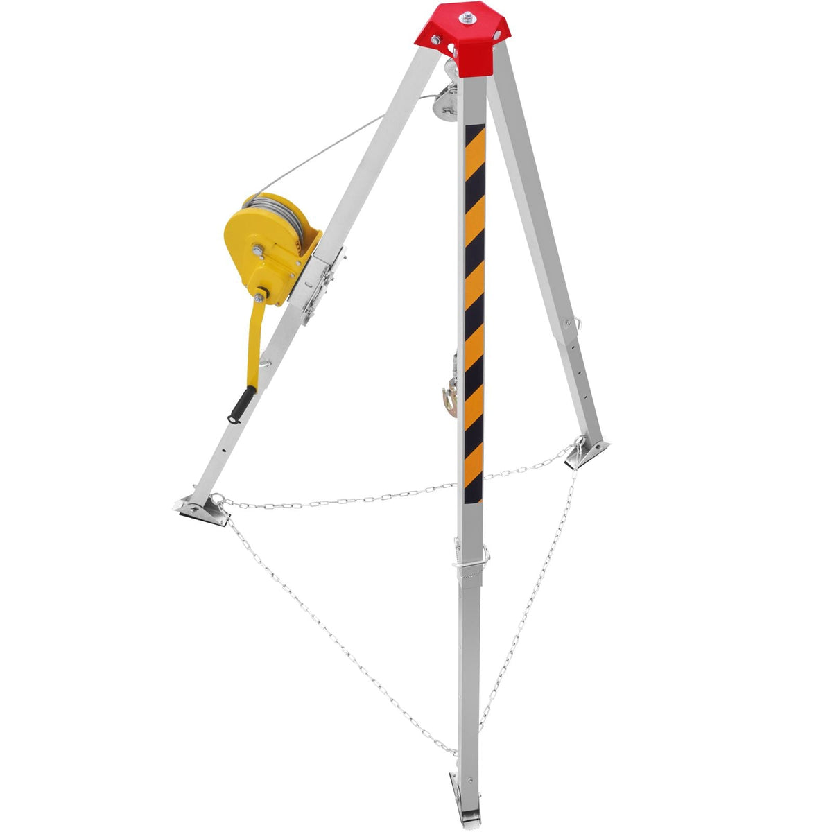 Confined Space Tripod Kit, Confined Space Tripod 8' Legs and 98' Cable, Confined Space Rescue Tripod 32.8' Fall Protection, 2600 lbs Winch, Harness, Storage Bag