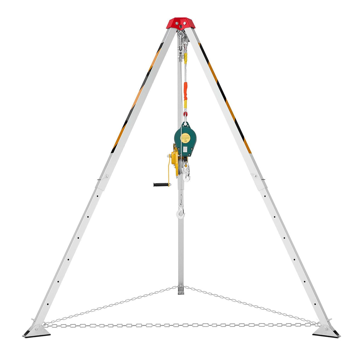 Confined Space Tripod Kit, Heavy Duty Rescue Tripod Lifting Hoist 1200 lbs Winch, 4.1 ft Adjustable Legs, 65 ft Cable Portable Kit, 32.8 ft Fall Protection, 4.40-7.05 ft Working Height