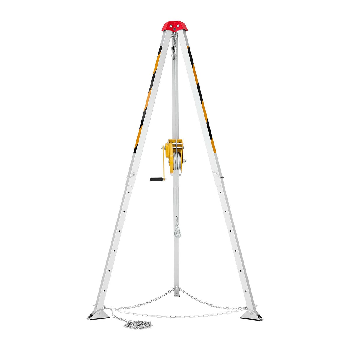 Confined Space Tripod Kit, Heavy Duty Rescue Tripod Lifting Hoist 1800 lbs Winch, 4.1 ft Adjustable Legs, 65 ft Cable Portable Kit, 32.8 ft Fall Protection, 4.40-7.05 ft Working Height