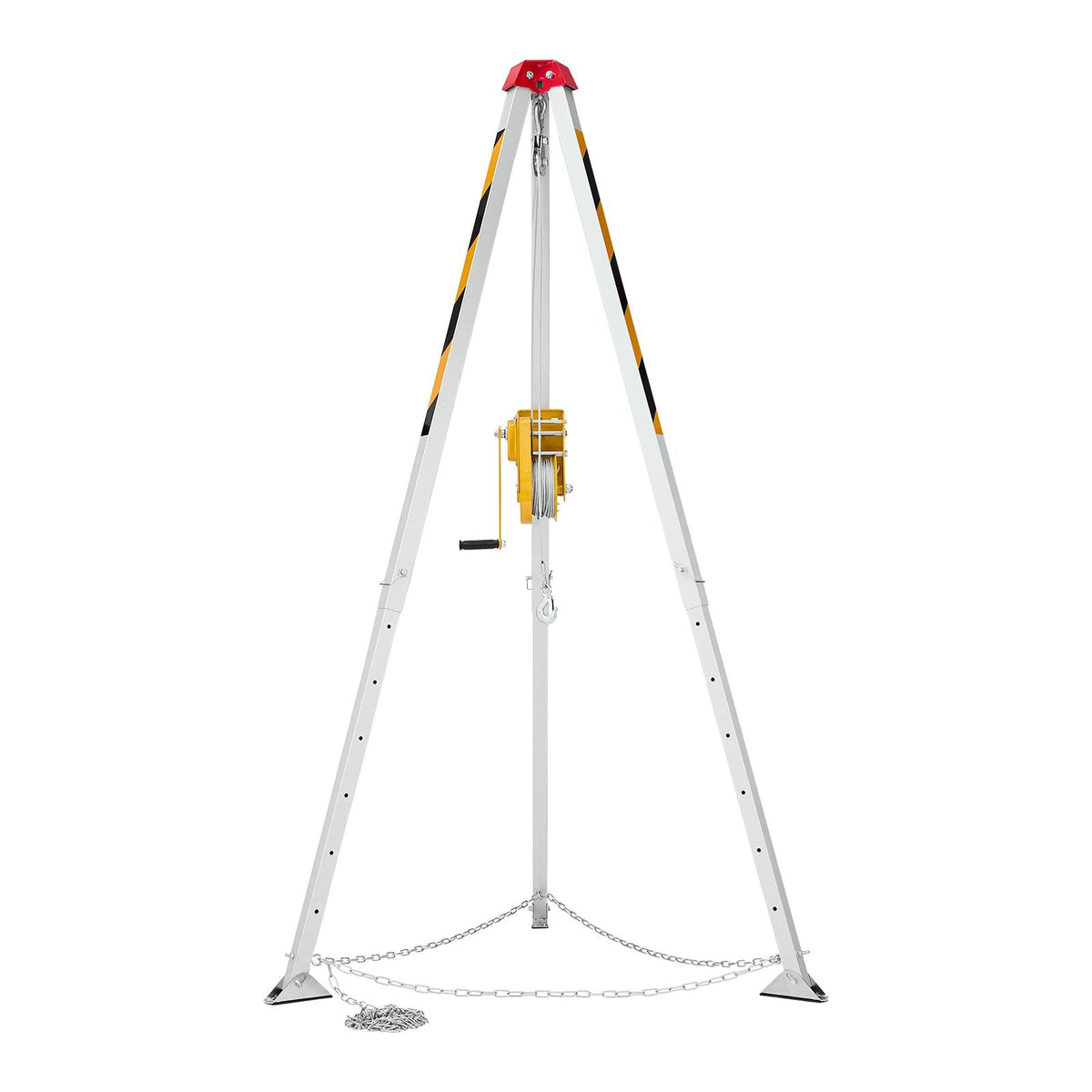 Confined Space Tripod Kit, Heavy Duty Rescue Tripod Lifting Hoist 2600 lbs Winch, 4.76 ft Adjustable Legs, 98.5 ft Cable Portable Kit, 32.8 ft Fall Protection, 5.25-8.04 ft Working Height