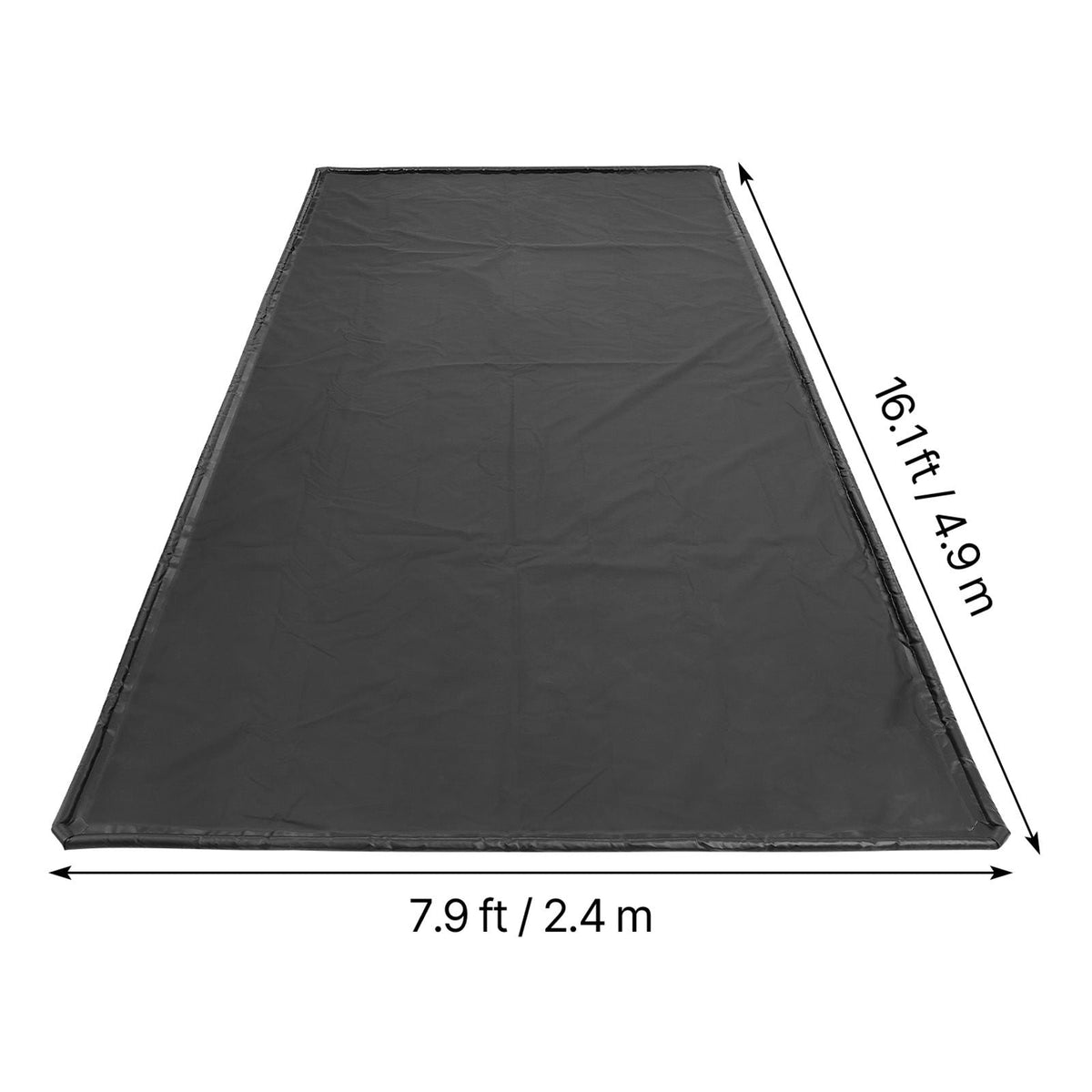 Containment Mat, 7 ft 9 in x 16 ft, Non-Slip PVC Garage Floor Mat with a Cleaning Squeegee, Heavy Duty Durable Waterproof Containment Protection from Snow, Rain and Mud for Cars Parking, Black