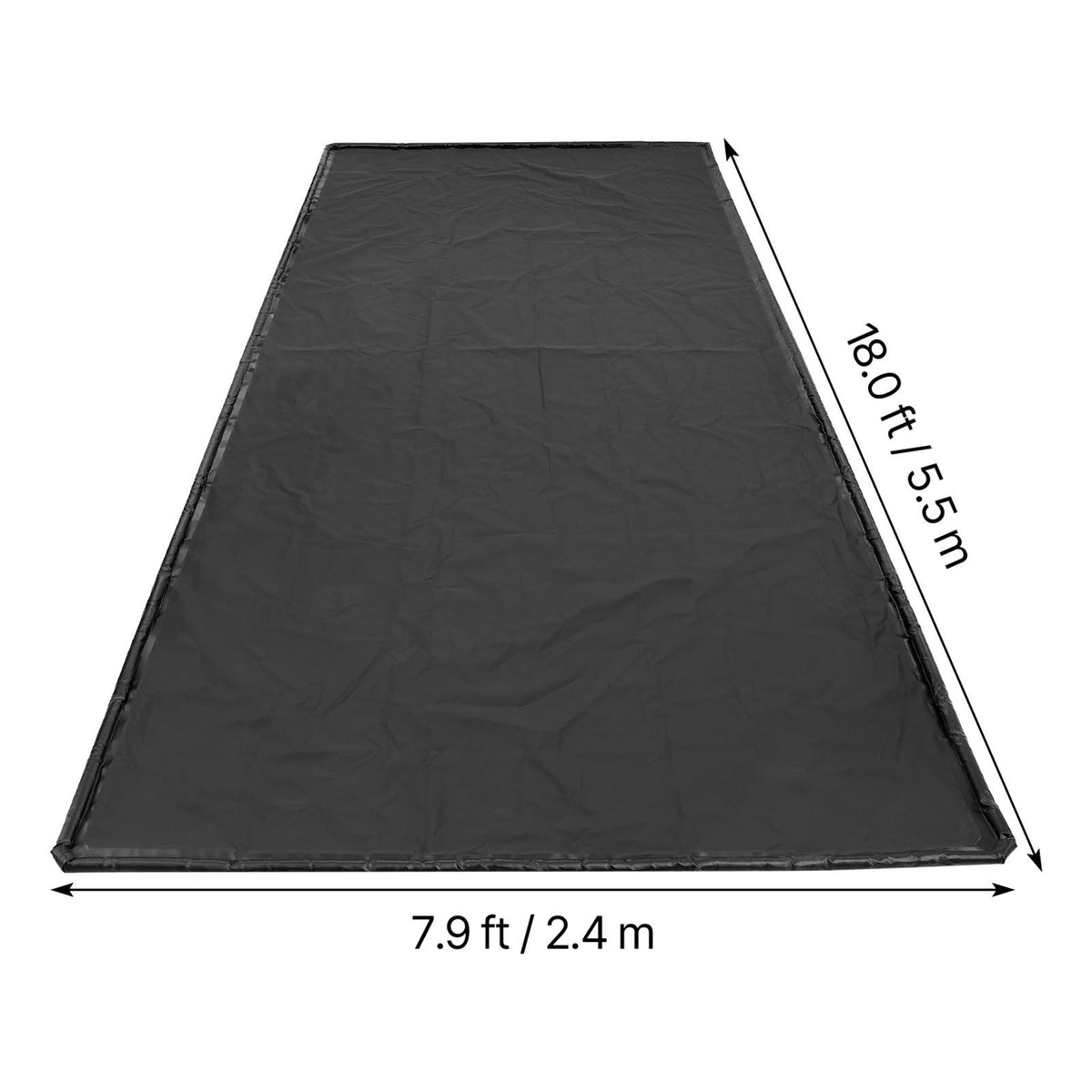 Containment Mat, 7 ft 9 in x 18 ft, Non-Slip PVC Garage Floor Mat with a Cleaning Squeegee, Heavy Duty Durable Waterproof Containment Protection from Snow, Rain and Mud for Cars Parking, Black