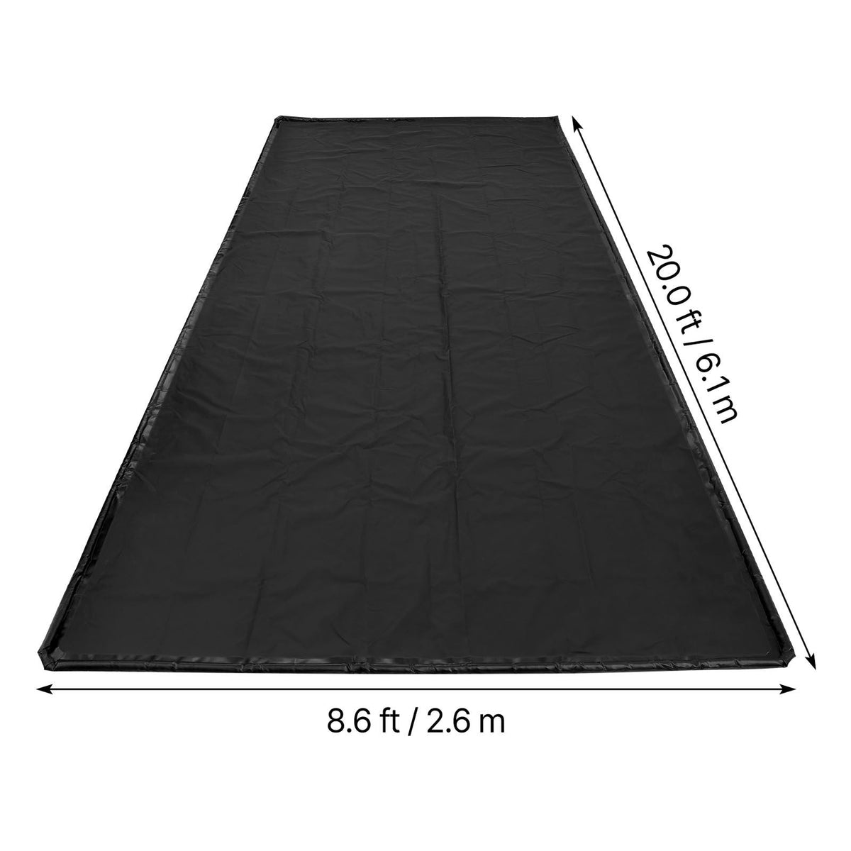 Containment Mat, 8 ft 6 in x 20 ft, Non-Slip PVC Garage Floor Mat with a Cleaning Squeegee, Heavy Duty Durable Waterproof Protection from Snow, Rain and Mud for Cars SUVs Trucks Parking, Black