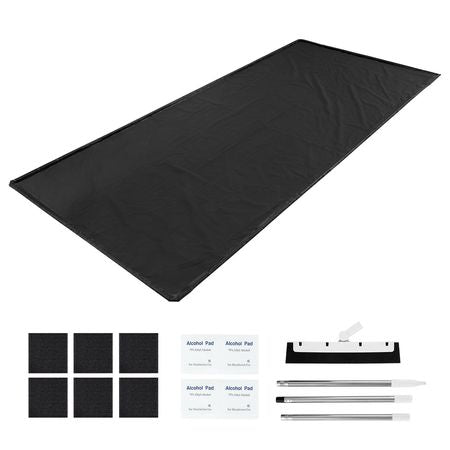 Containment Mat, 8 ft 6 in x 20 ft, Non-Slip PVC Garage Floor Mat with a Cleaning Squeegee, Heavy Duty Durable Waterproof Protection from Snow, Rain and Mud for Cars SUVs Trucks Parking, Black