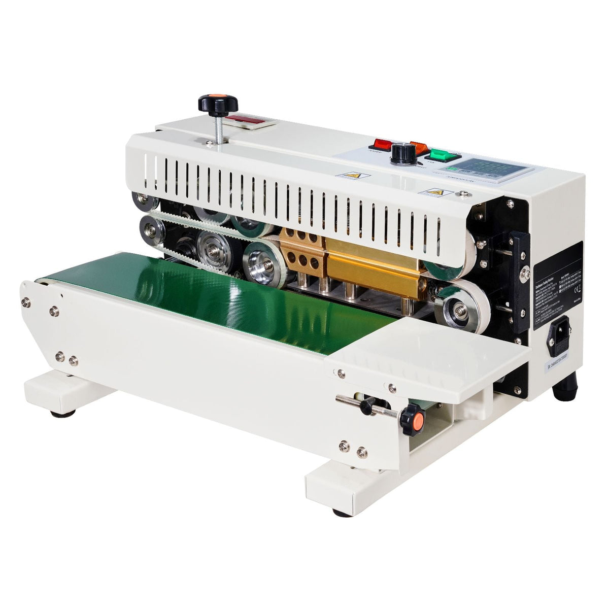 Continuous Bag Band Sealing Machine, 0.24-0.47 in/6-12 mm Seal Width, Horizontal Band Sealer Machine with Digital Temperature Control, Bag Sealer for 0.02-0.8 mm Plastic Bags with Count Function
