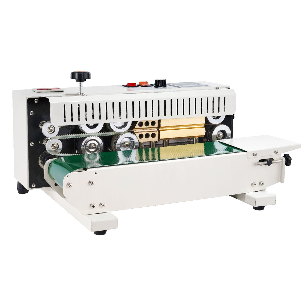 Continuous Bag Band Sealing Machine, 0.24-0.47 in/6-12 mm Seal Width, Horizontal Band Sealer Machine with Digital Temperature Control, Bag Sealer for 0.02-0.8 mm Plastic Bags with Count Function