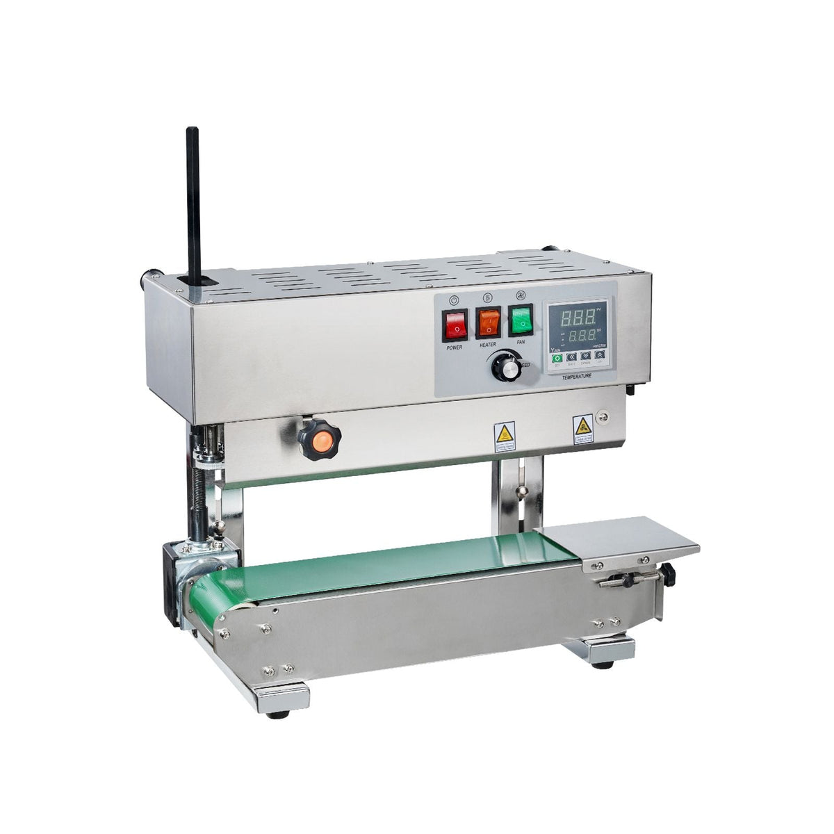 Continuous Bag Band Sealing Machine, 0.24-0.47 in/6-12 mm Seal Width, Vertical Band Sealer Machine with Digital Temperature Control, Stainless Steel Bag Sealer for 0.02-0.8 mm Plastic Bags Films