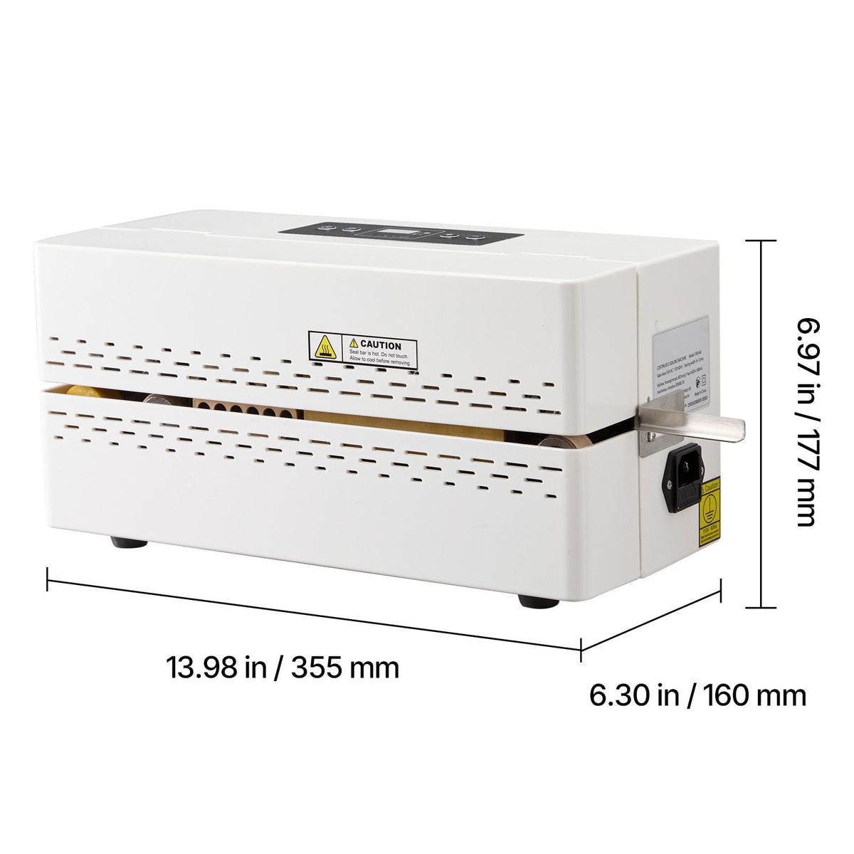 Continuous Sealing Machine, 0.32-0.47 in Seal Width, Automatic Continuous Band Sealer with Digital Temperature Control, Automatic Shutdown, Heat Sealing Machine for 0.002-0.0.008 in Plastic Bags