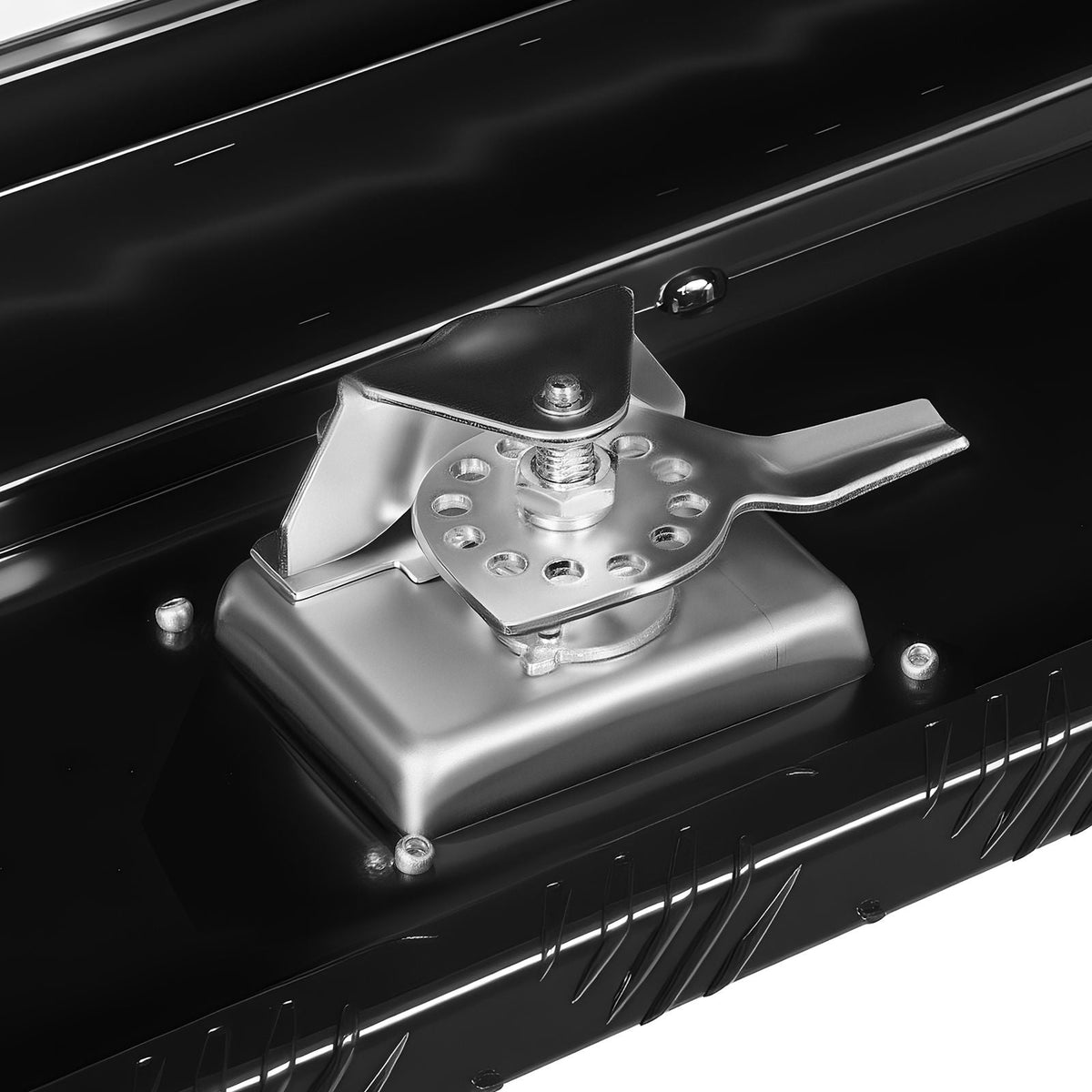 Contractor Truck Tool Box, 72 x 21 x 13 in, Black Tread Aluminum TopSider Toolbox with Two Lower Drawers, Flip Up Door, Weather-Resistant Heavy Duty Storage Box with Latch, for Truck Bed Pickup