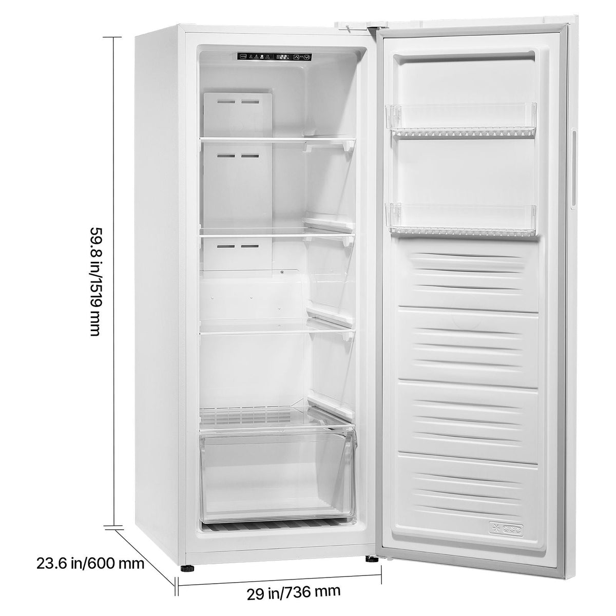Convertible Freezer/Refrigerator, 11 Cu.Ft Frost Free Upright Freezer with Temp Control Panel, Reversible Door, Adjustable Glass Shelves and LED, Standing Fridge for Kitchen, Office, Garage