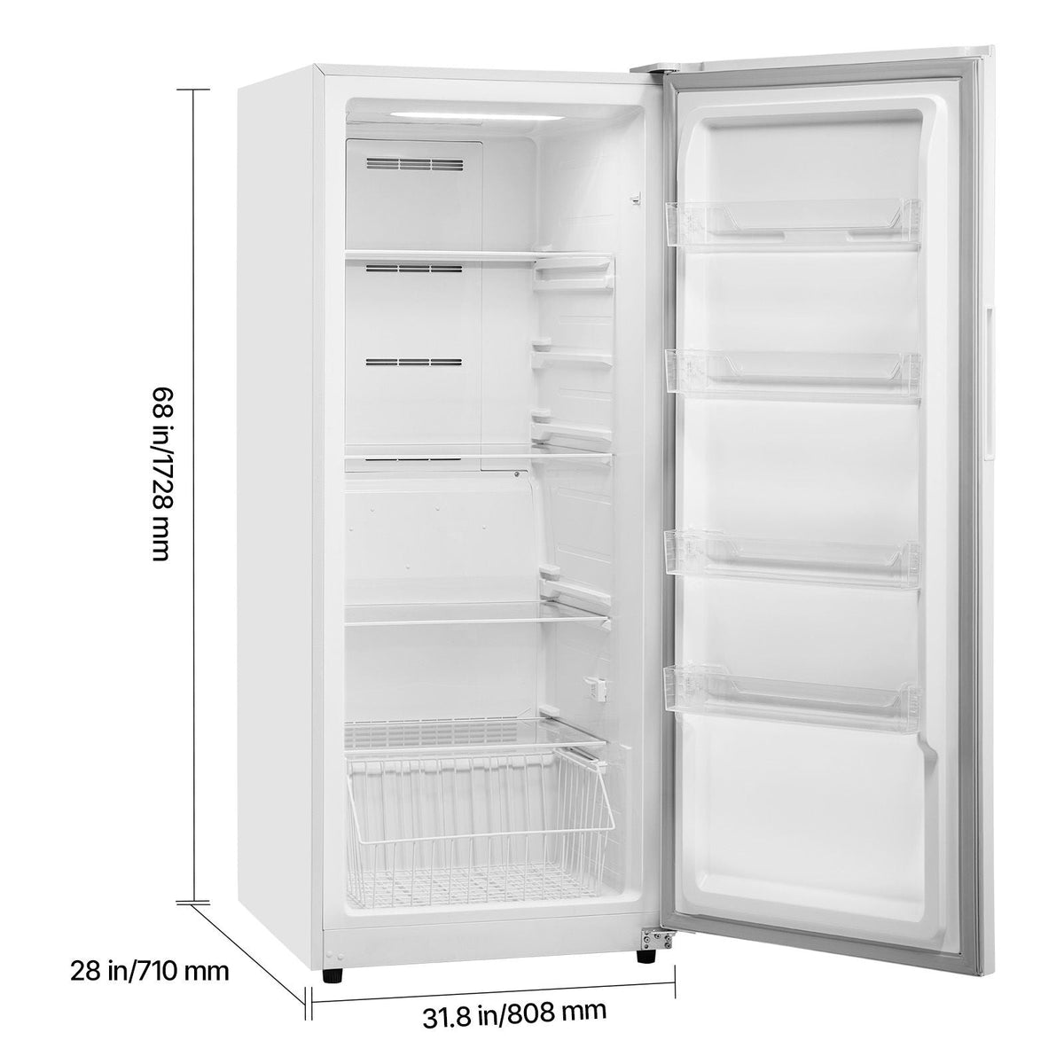 Convertible Freezer/Refrigerator, 17 Cu.Ft Frost Free Upright Freezer with Temp Control Panel, Door Open too Long Alarm, Adjustable Shelves and LED, Standing Fridge for Kitchen, Office, Garage