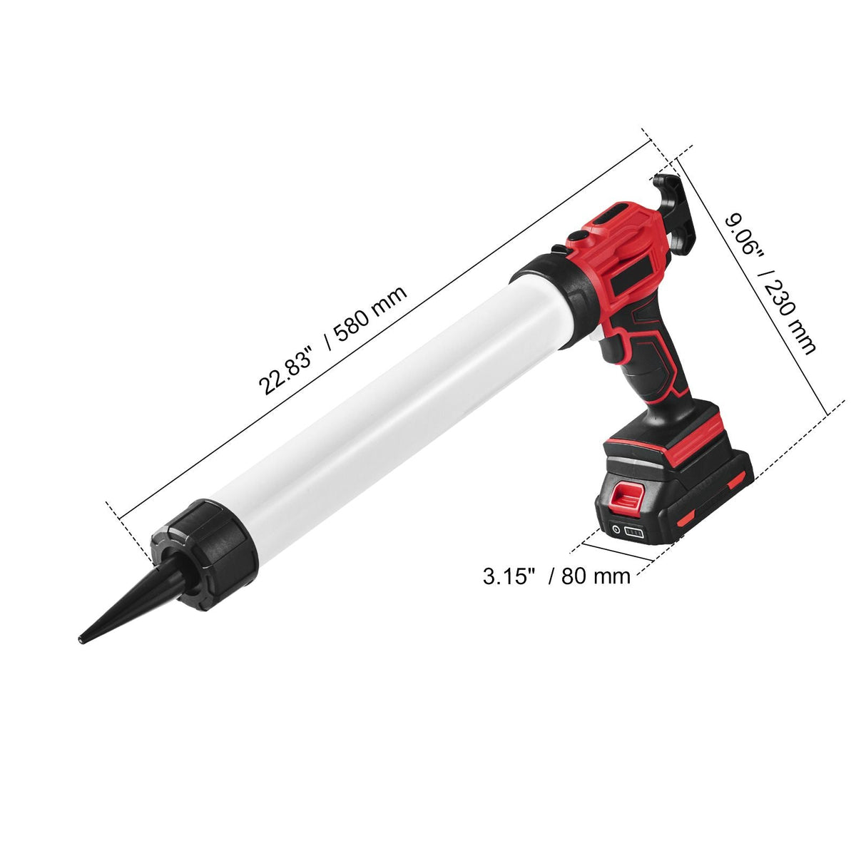 Cordless Caulking Gun 20oz/600ml, 20V Electric Sausage Caulking Gun with 4 Adjustable Speeds, Anti-Drip Battery Powered Caulk Gun & 2.0AH Battery, Fast Charger, LED Light for Filling, Sealing
