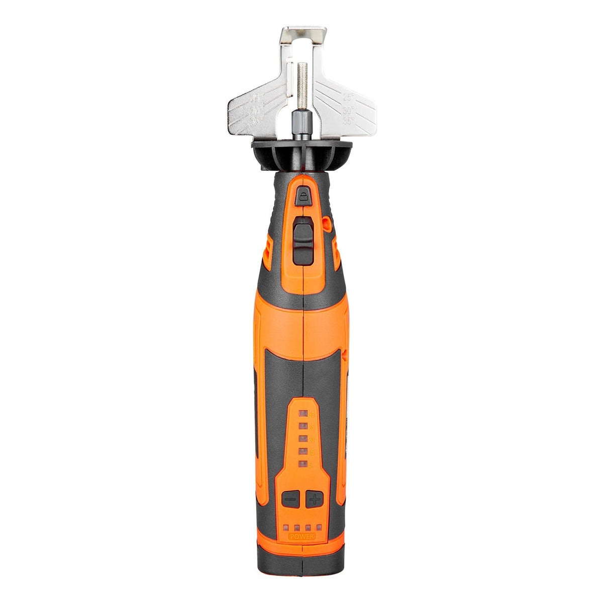 Cordless Chainsaw Sharpener, 5-Speed Adjustable Electric Saw Chain Sharpener 5000-30000 RPM, Rechargeable Handheld Chainsaw Sharpening Tool with 4 Sharpening Heads & Angle Guide Attachment