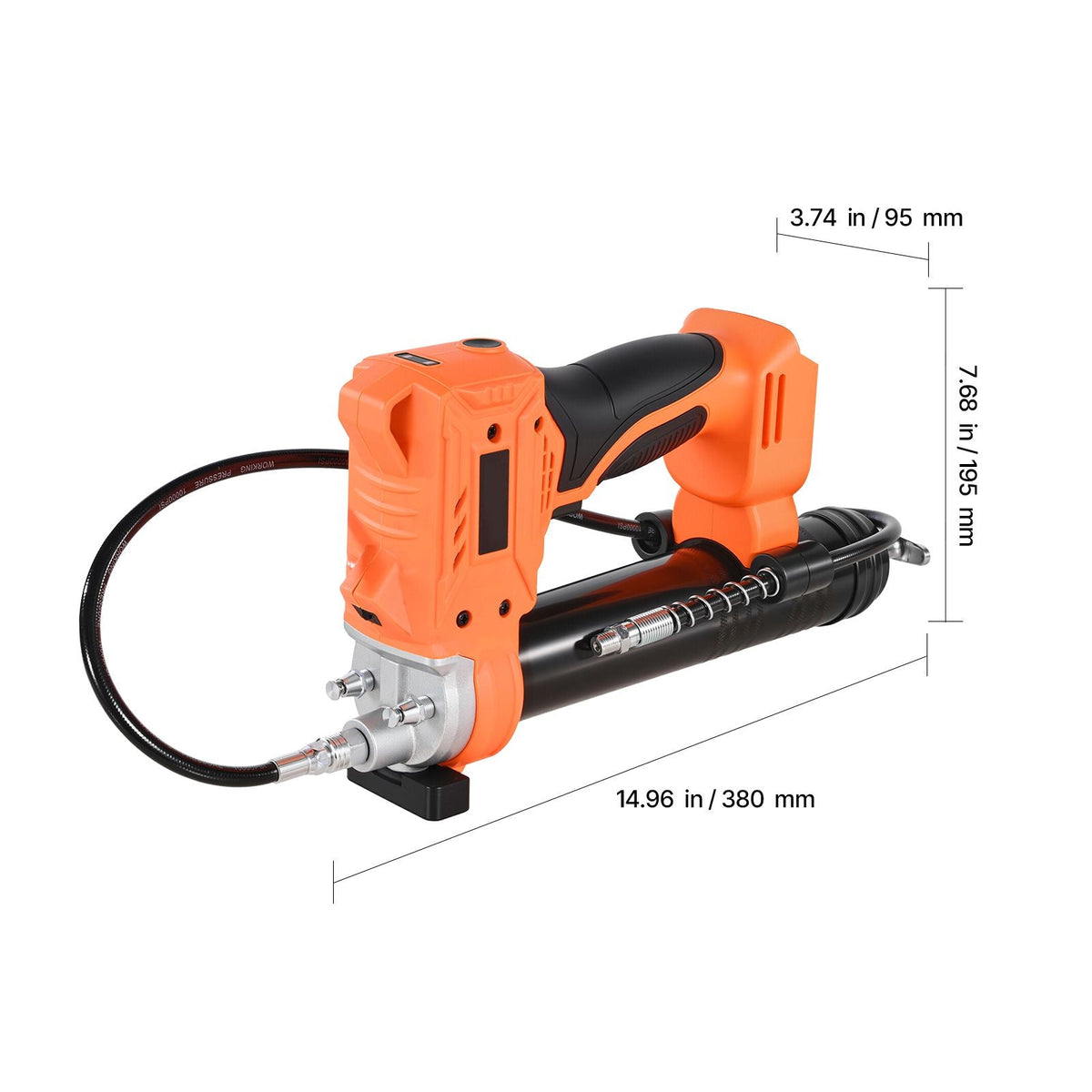Cordless Grease Gun, 8000 PSI Max Pressure, Battery Operated Grease Gun with LED Light & 35.4-inch Long Hose, Compatible with 18V Makita Batteries, For Greasing Vehicles or Machines(Tool Only)