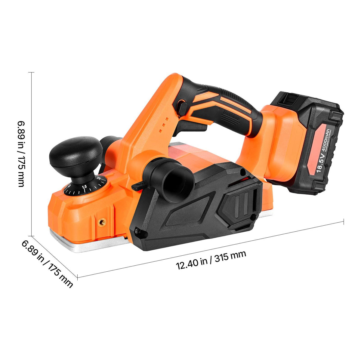 Cordless Handheld Planer, 3-1/4-Inch Cut Width, 15000 RPM Electric Hand Wood Planer with 4.0 Ah 18V Lithium Battery, Brushless Motor, Adjustable Cut Depth, Dust Collection Bag, for Woodworking