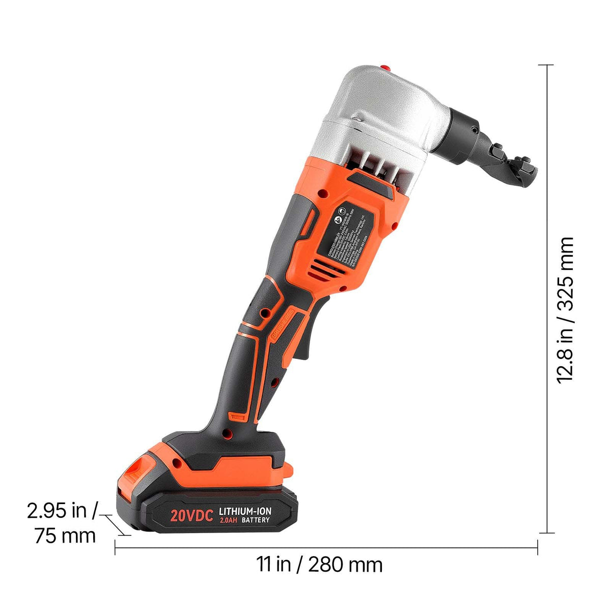 Cordless Metal Nibbler, with 18 V 2000 mAh Battery, 1200 RPM Brushless Motor, Electric Nibbler Metal Cutter with Plastic Carrying Case for Cutting Stainless Steel, Aluminum, and Copper Sheet