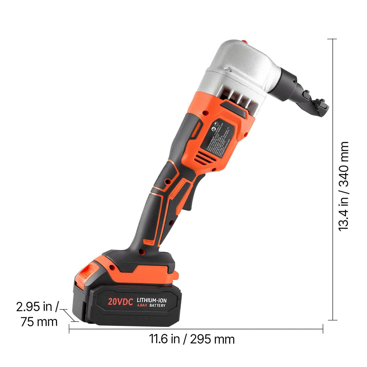 Cordless Metal Nibbler, with 18 V 4000 mAh Battery, 1200 RPM Brushless Motor, Electric Nibbler Metal Cutter with Plastic Carrying Case for Cutting Stainless Steel, Aluminum, and Copper Sheet