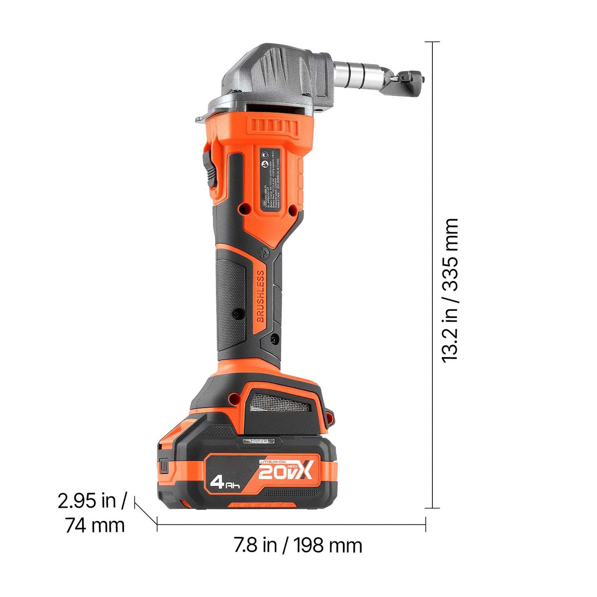 Cordless Metal Nibbler, with 20 V 4000 mAh Battery, 2200 RPM Efficient Brushless Motor, Electric Nibbler Metal Cutter with Plastic Carrying Case for Cutting Steel Sheet and Aluminum Sheet
