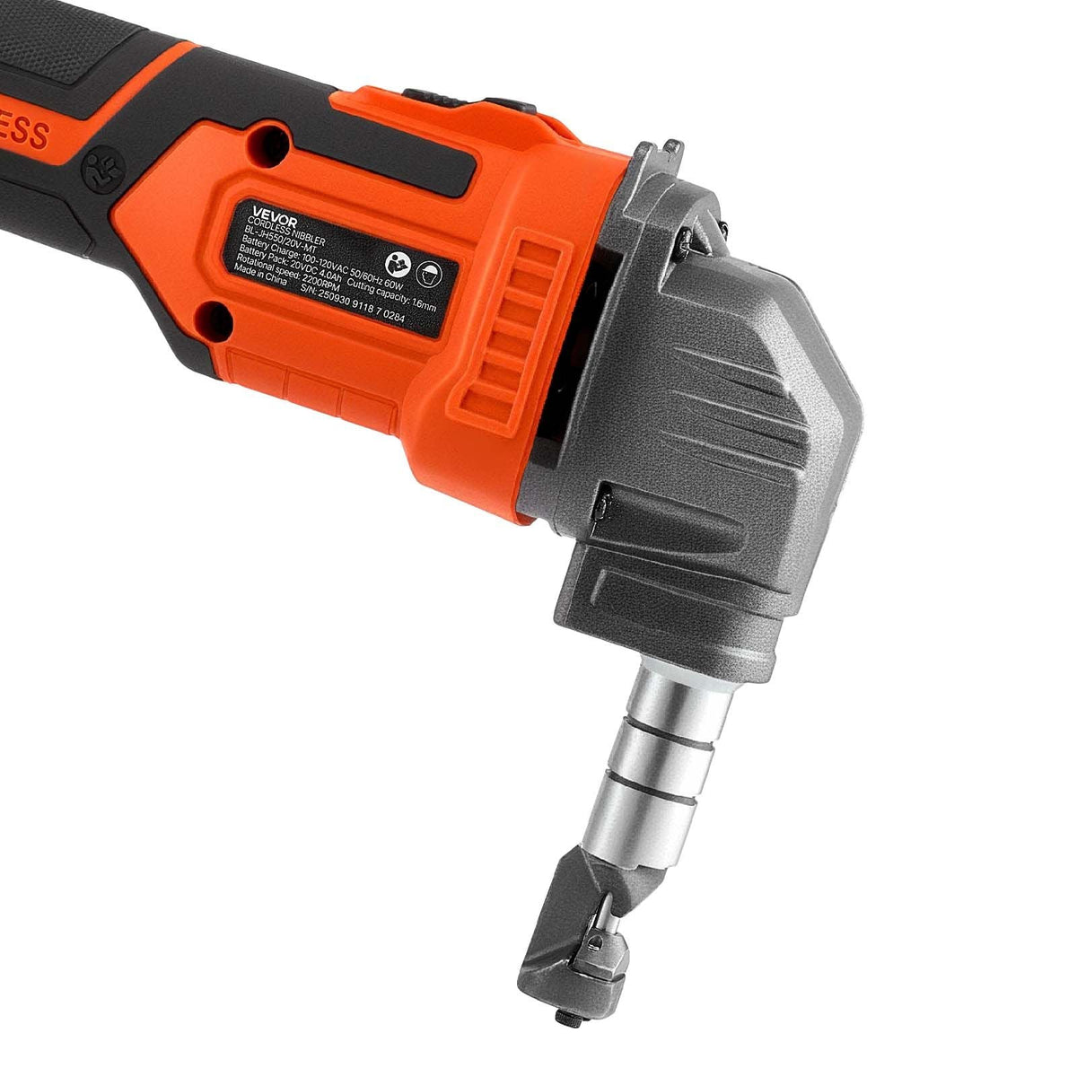 Cordless Metal Nibbler, with 20 V 4000 mAh Battery, 2200 RPM Efficient Brushless Motor, Electric Nibbler Metal Cutter with Plastic Carrying Case for Cutting Steel Sheet and Aluminum Sheet