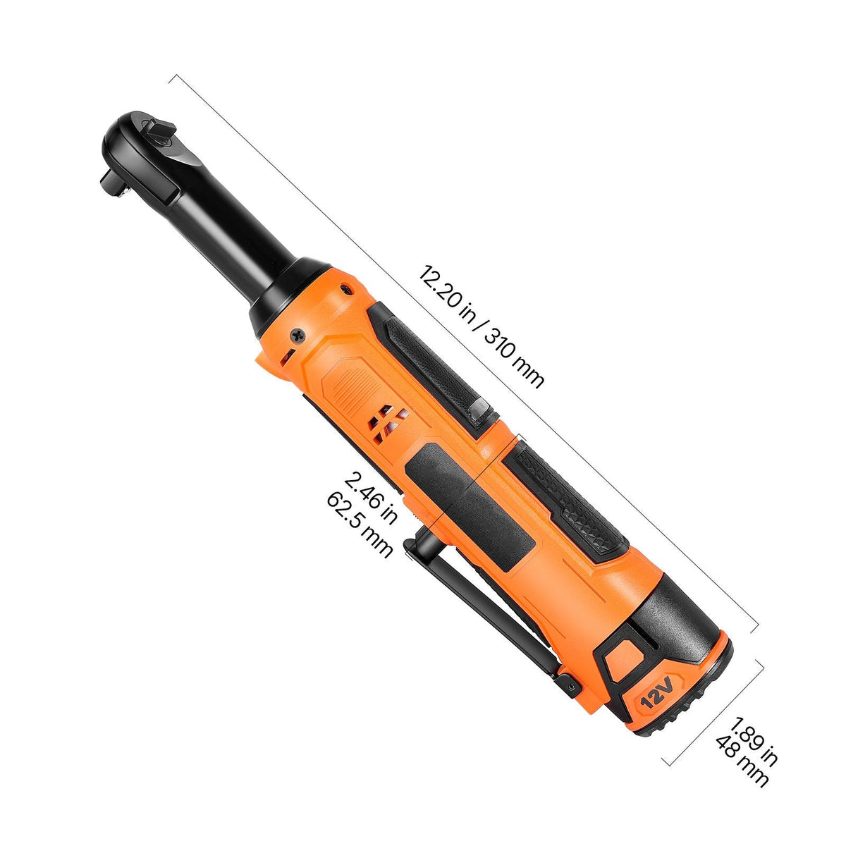 Cordless Ratchet Wrench, 3/8 inch Drive, 230 RPM, up to 33 ft-lbs of Torque, Battery Powered Electric Ratchet Wrench Set with Two 2.0Ah Batteries, Charger, Sockets, Adaptor and Carrying Case