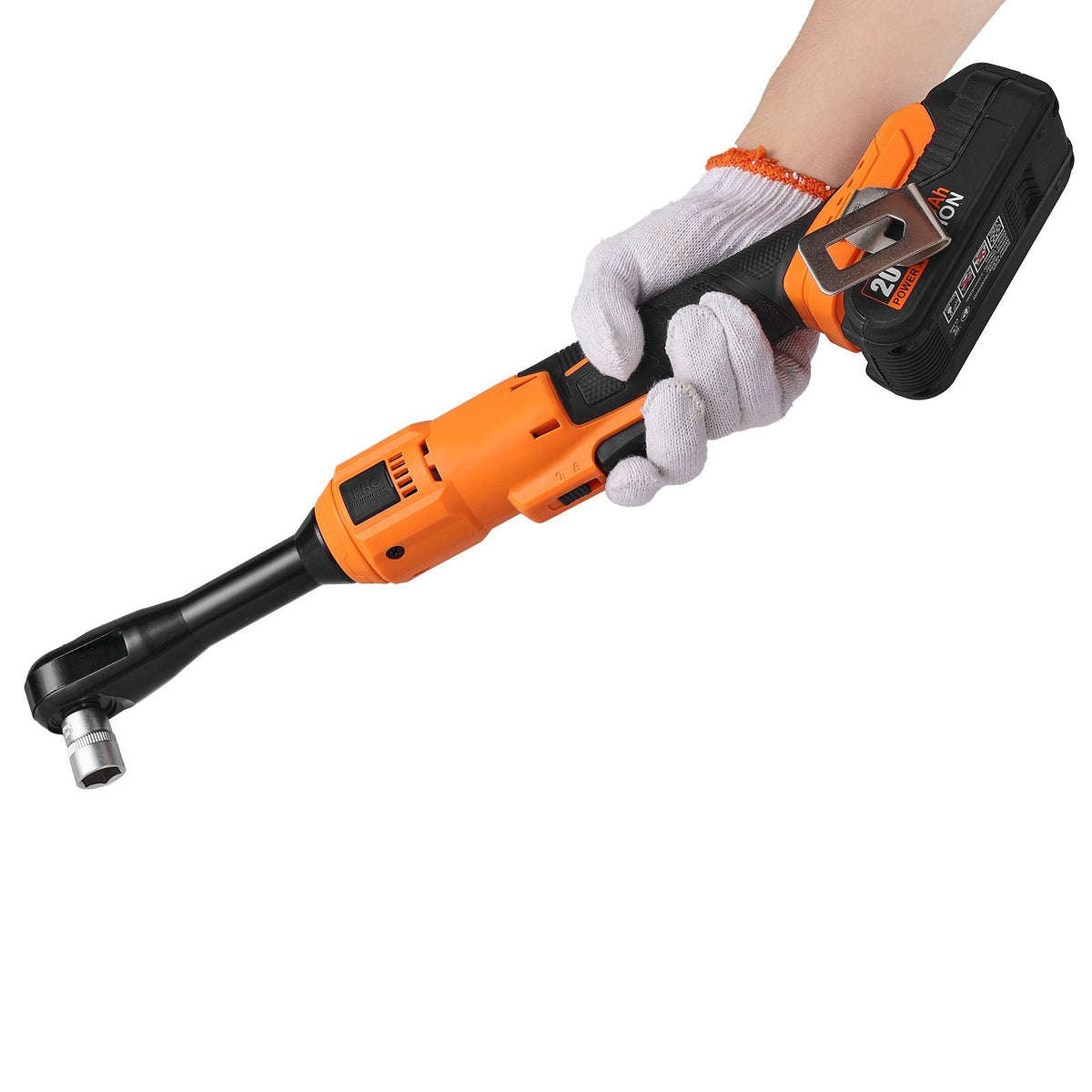 Cordless Ratchet Wrench, 3/8 inch Drive, 230 RPM, up to 66 ft-lbs of Torque, Battery Powered Electric Ratchet Wrench Set with Two 2.0Ah Batteries, Charger, Sockets, Adaptors and Cloth Bag