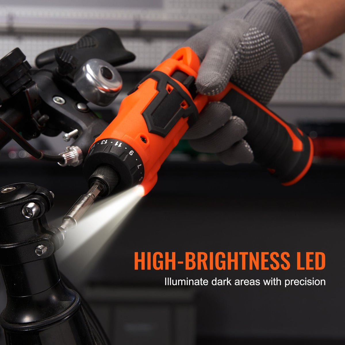 Cordless Screwdriver, 4V 7Nm Electric Screwdriver Rechargeable Set with 11 Accessory Kit and Charging Cable, LED Light Dual Position Handle, Nut Drivers Magnetic Bit Holder Tool Kit Home Repair