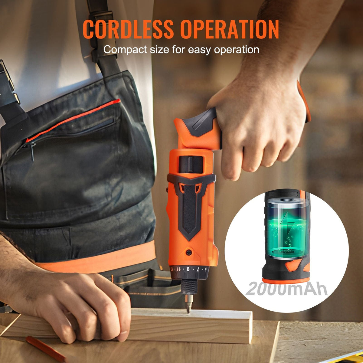 Cordless Screwdriver, 4V 7Nm Electric Screwdriver Rechargeable Set with 11 Accessory Kit and Charging Cable, LED Light Dual Position Handle, Nut Drivers Magnetic Bit Holder Tool Kit Home Repair
