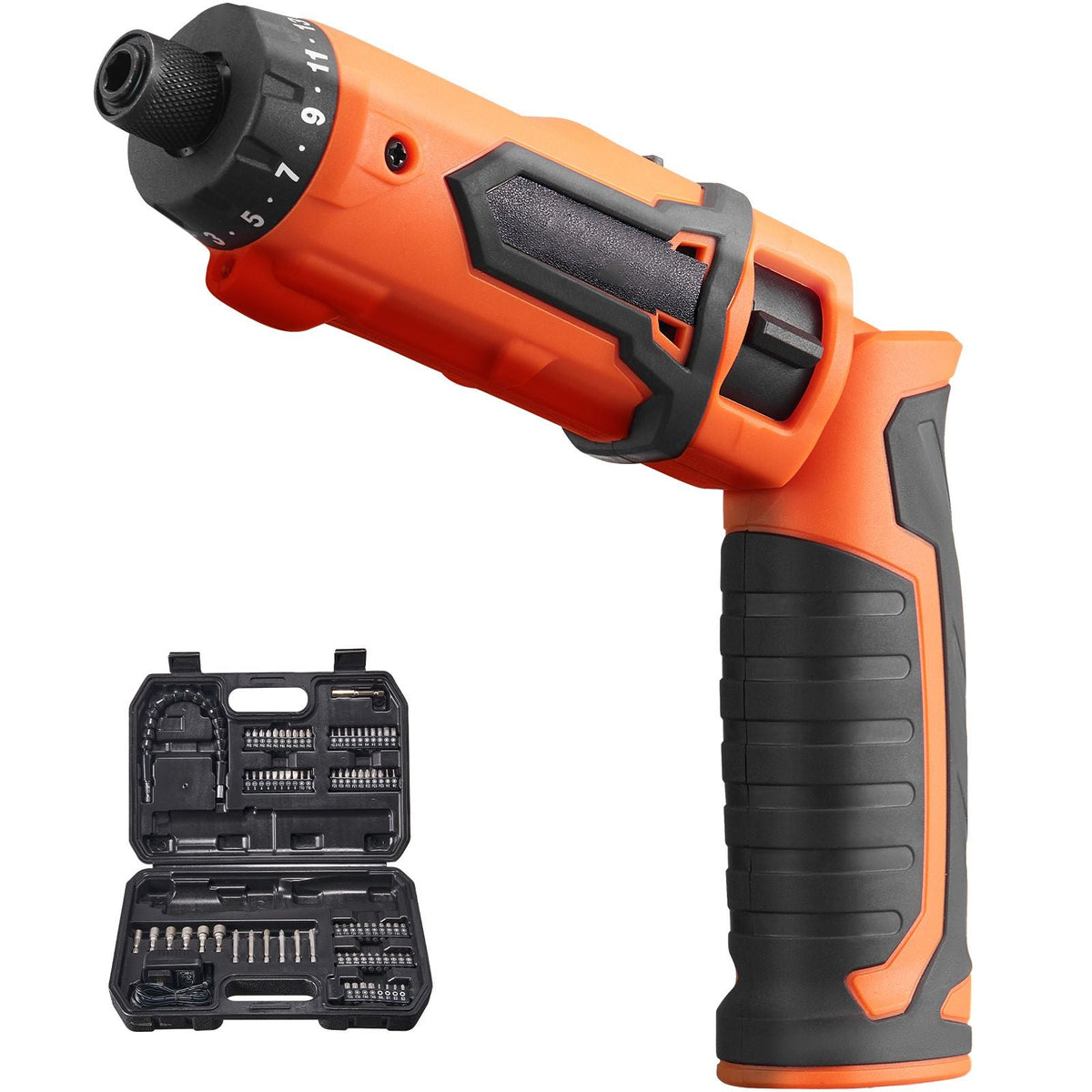 Cordless Screwdriver, 4V 7Nm Electric Screwdriver Rechargeable Set with 11 Accessory Kit and Charging Cable, LED Light Dual Position Handle, Nut Drivers Magnetic Bit Holder Tool Kit Home Repair