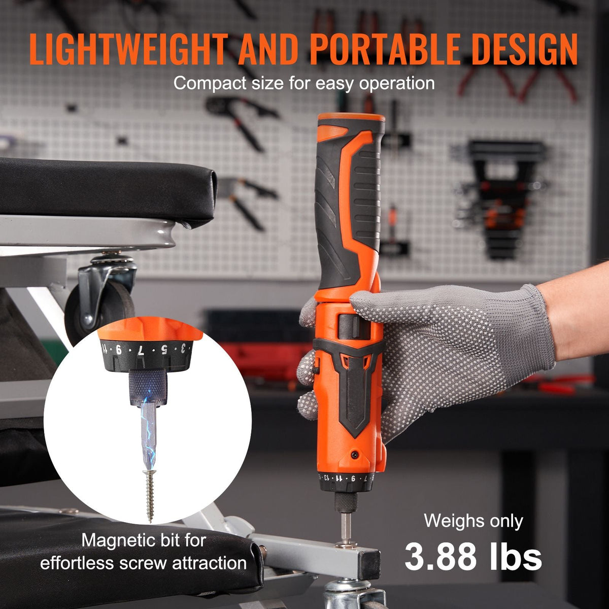 Cordless Screwdriver, 8V 7Nm Electric Screwdriver Rechargeable Set with 82 Accessory Kit and Charging Cable, Nut Drivers Magnetic Bit Holder Tool Kit Home Repair, LED Light Dual Position Handle