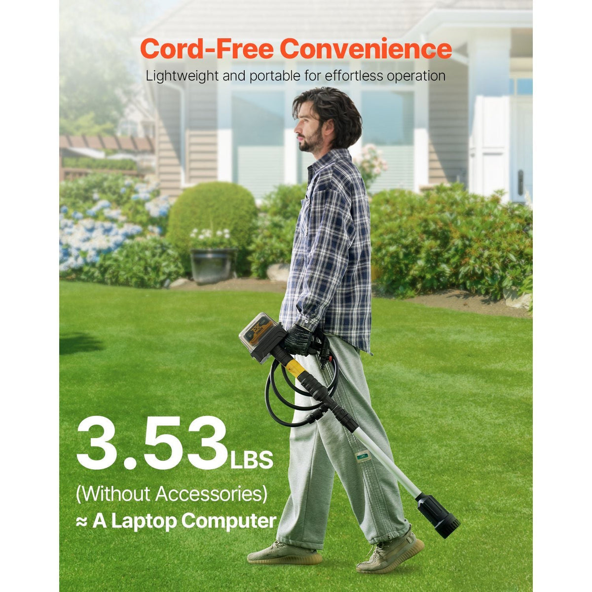 Cordless Stick Water Transfer Pump, 528GPH, Portable Sump Pump with NPT3/4" Garden Hose, Compatible with Dewalt 20V MAX Battery (No Battery), Electric Utility Stick Pump for Pool, Garden, Pond