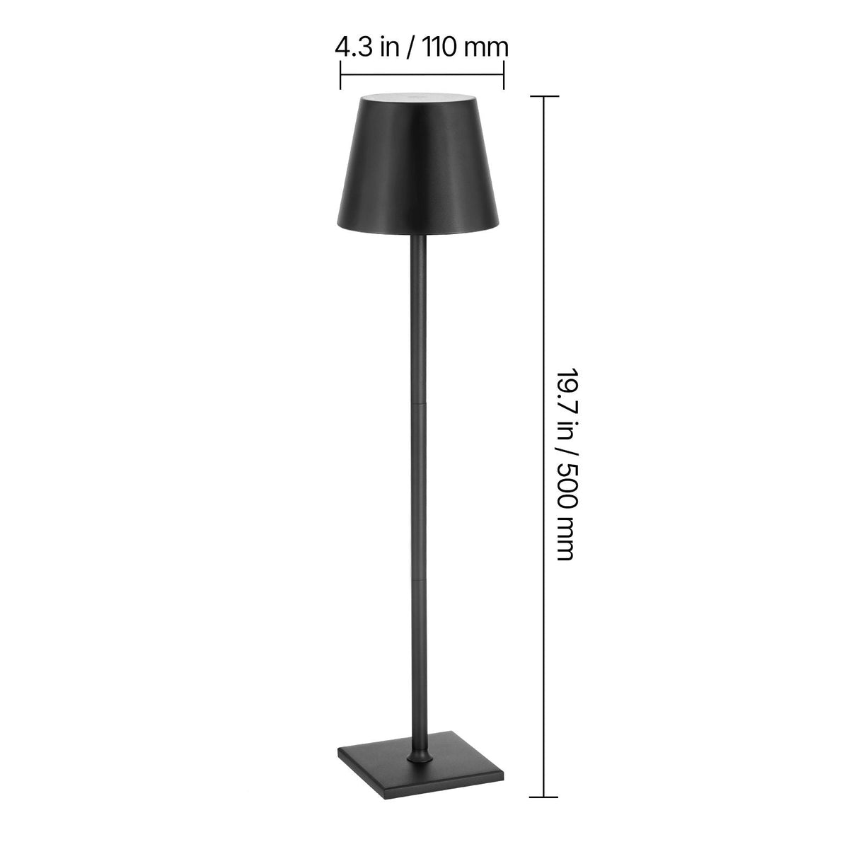 Cordless Table Lamp, 2-Pack, 5200mAh Built-in Rechargeable Battery Desk Lamp, Stepless Dimming Up, 3 Adjustable Heights, Detachable Lampshade for Bottle, Restaurant, Bedroom, Outdoor, Black