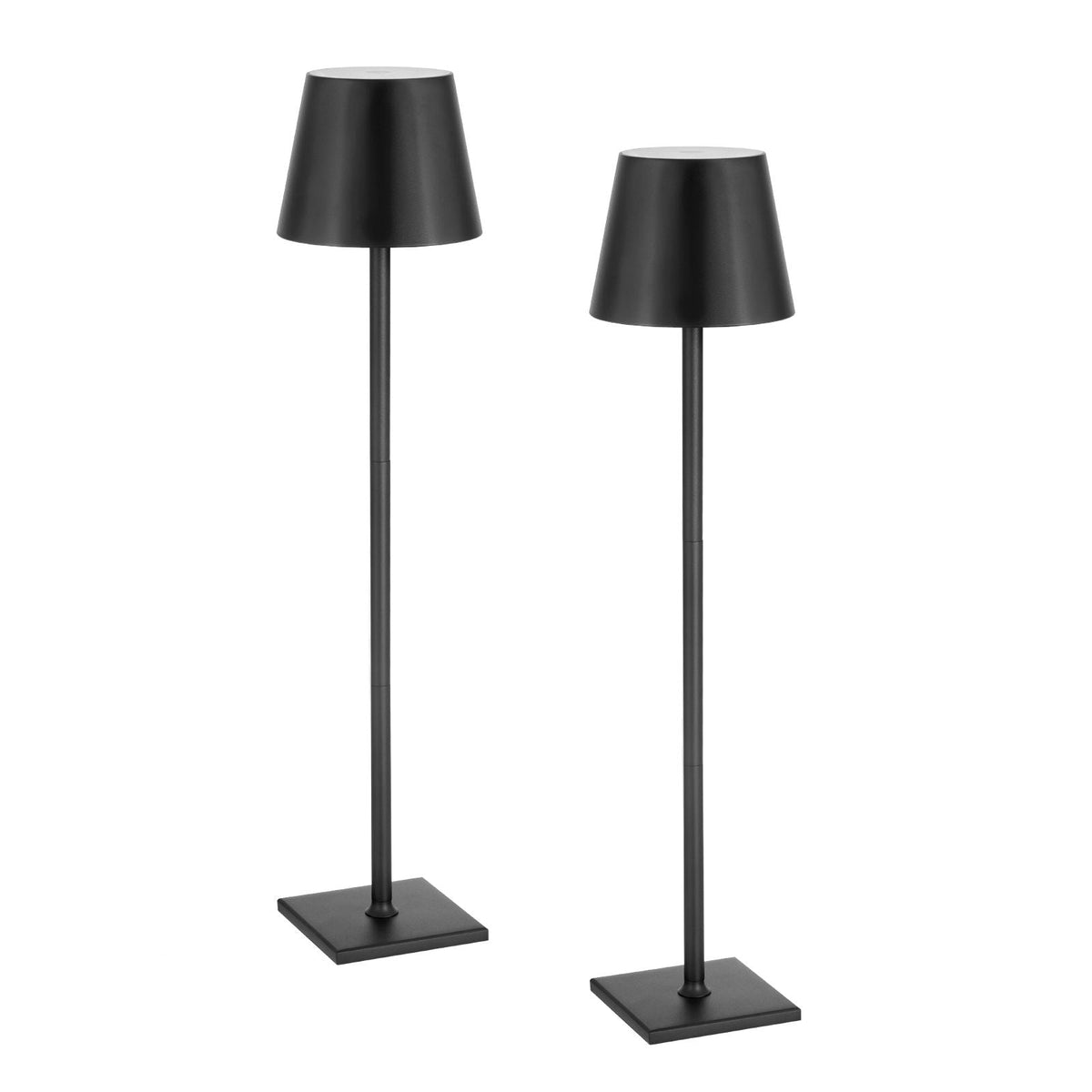 Cordless Table Lamp, 2-Pack, 5200mAh Built-in Rechargeable Battery Desk Lamp, Stepless Dimming Up, 3 Adjustable Heights, Detachable Lampshade for Bottle, Restaurant, Bedroom, Outdoor, Black