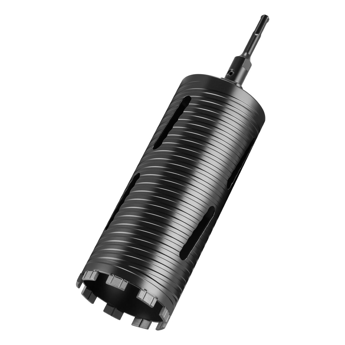 Core Drill Bit, 4 inch Diameter, 9-1/2 inch Drilling Depth, 5/8-11 Internal Thread, Diamond Dry Coring Bit with 3 Adapters, Pilot Drill and Hex Wrench, for Concrete, Red Bricks, and Masonry