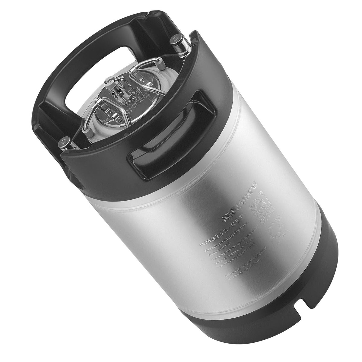 Corny Keg, 2.5 Gallon Ball Lock Keg, SUS304 Cold Brew Kegs with Dual Rubber Handles & Heavy-Duty Rubber Bottom, Brewing Equipment for Home Brewing Party, 2 PCS