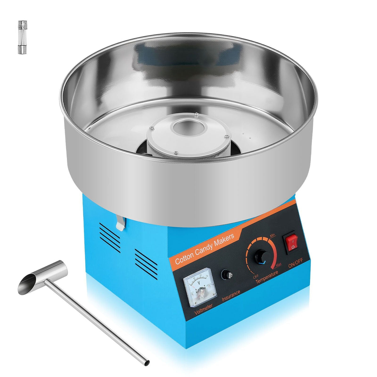 Cotton Candy Machine Commercial, 1000W Electric Candy Floss Maker, Easy Use with 15 inch Stainless Steel Bowl and Sugar Scoop, Makes Hard Candy for Home Kids Birthday, Family Party, Blue