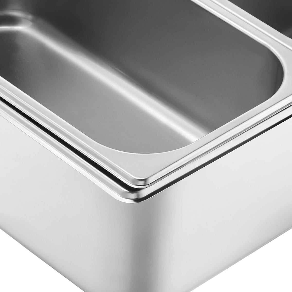 Countertop Food Serving Display Container, 5 Pan Stainless Steel Food Serving Tray, Buffet Condiment Dispenser Display Rack with Clear Lid & 3 Freezer Boxes, for Restaurant Hotel Kitchen Party