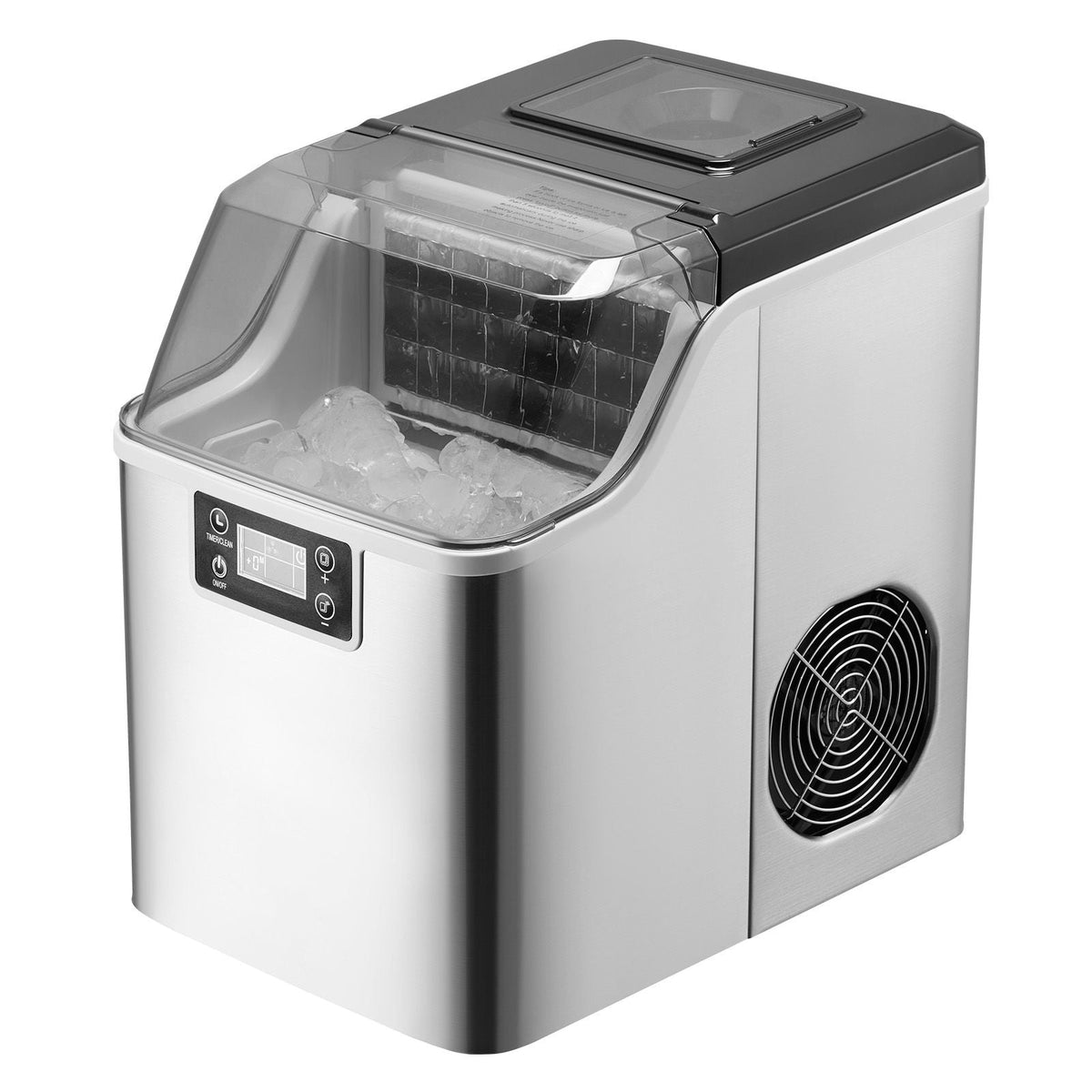 Countertop Ice Maker, 24 Cubes Ready in 15 Mins, 45lbs in 24Hrs, Self-Cleaning Portable Ice Maker with Ice Scoop and Basket, Ice Machine with 3 Sizes Ice Cube for Home Kitchen Office Party