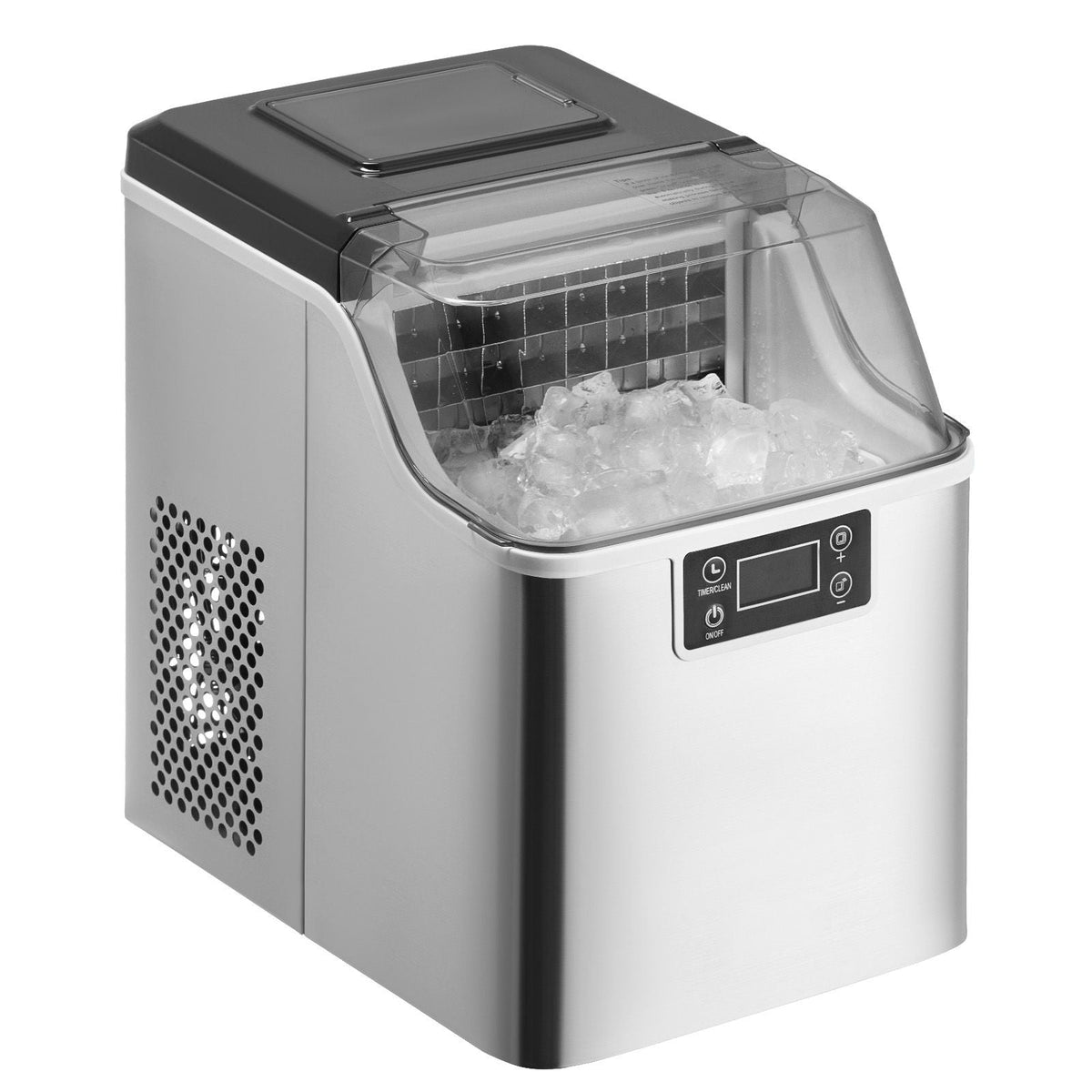 Countertop Ice Maker, 24 Cubes Ready in 15 Mins, 45lbs in 24Hrs, Self-Cleaning Portable Ice Maker with Ice Scoop and Basket, Ice Machine with 3 Sizes Ice Cube for Home Kitchen Office Party