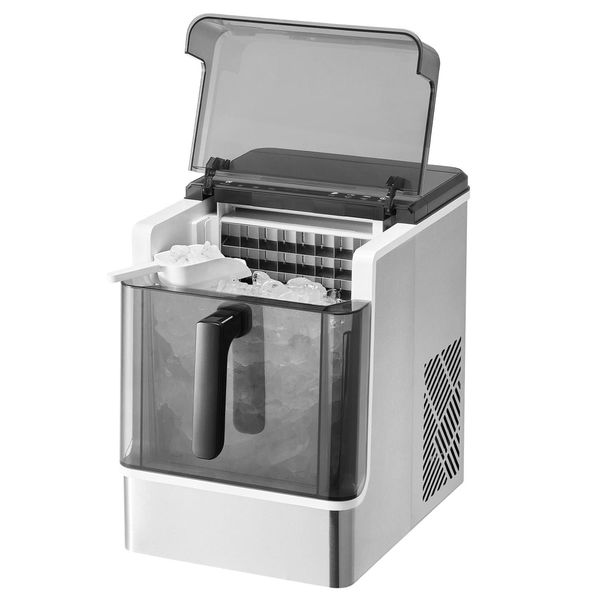 Countertop Ice Maker, 32 Cubes Ready in 15 Mins, 46lbs in 24Hrs, Self-Cleaning Portable Ice Maker with Convenient Ice Transfer, Ice Machine with 3 Sizes Ice Cube for Home Kitchen Office Party