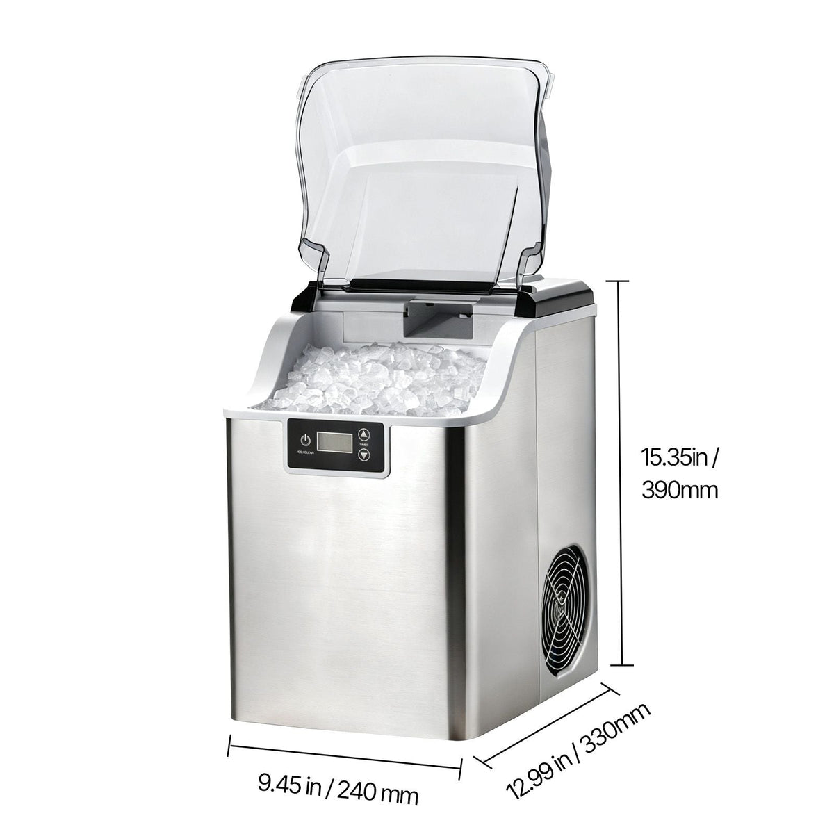Countertop Ice Maker, 44 lbs per Day, Self-Cleaning Portable Machine with Scoop, 4 lbs Ice-Storage Basket, Nugget Ice-Making Machine with Chewable Ices for Home, Kitchen, Office, Bar & Party