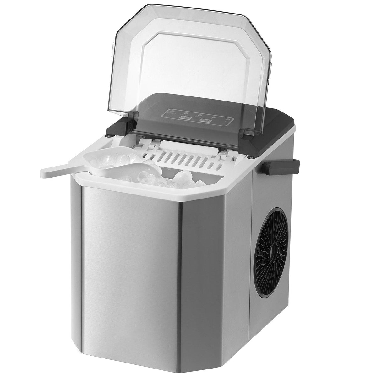 Countertop Ice Maker, 9 Cubes Ready in 6 Mins, 26lbs in 24Hrs, Self-Cleaning Portable Ice Maker with Ice Scoop and Basket, Ice Machine with 2 Sizes Bullet Ice for Home Kitchen Office Bar Party