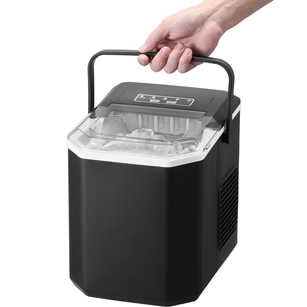 Countertop Ice Maker, 9 Cubes Ready in 6 Mins, 26lbs in 24Hrs, Self-Cleaning Portable Ice Maker with Ice Scoop and Basket, Ice Machine with 2 Sizes Bullet Ice for Home Kitchen Office Bar Party