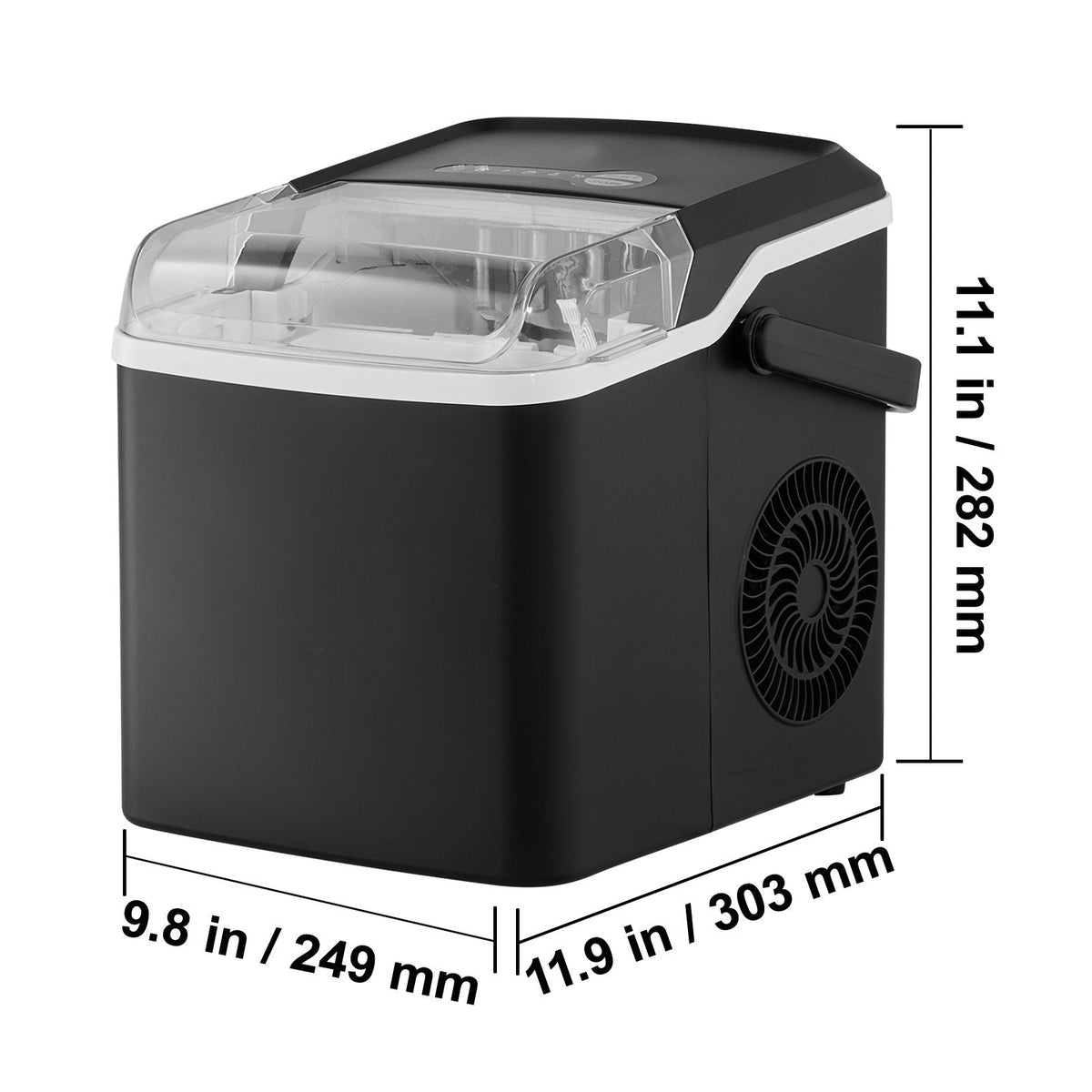 Countertop Ice Maker, 9 Cubes Ready in 7 Mins, 26lbs in 24Hrs, Self-Cleaning Portable Ice Maker with Ice Scoop and Basket, Ice Machine with 2 Sizes Bullet Ice for Home Kitchen Office Bar Party